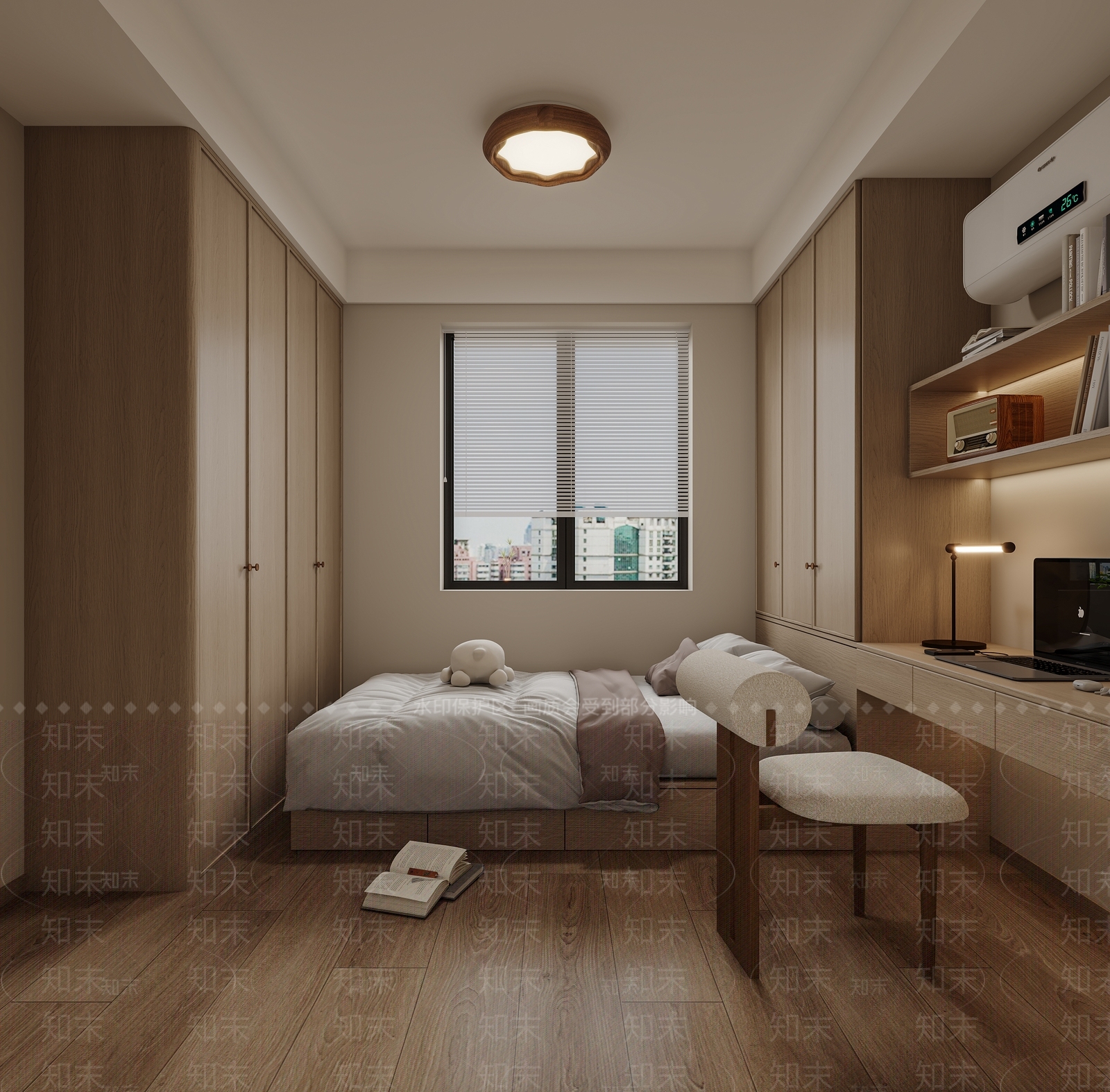 中古榻榻米卧室3D模型下载【ID:1202600095】
