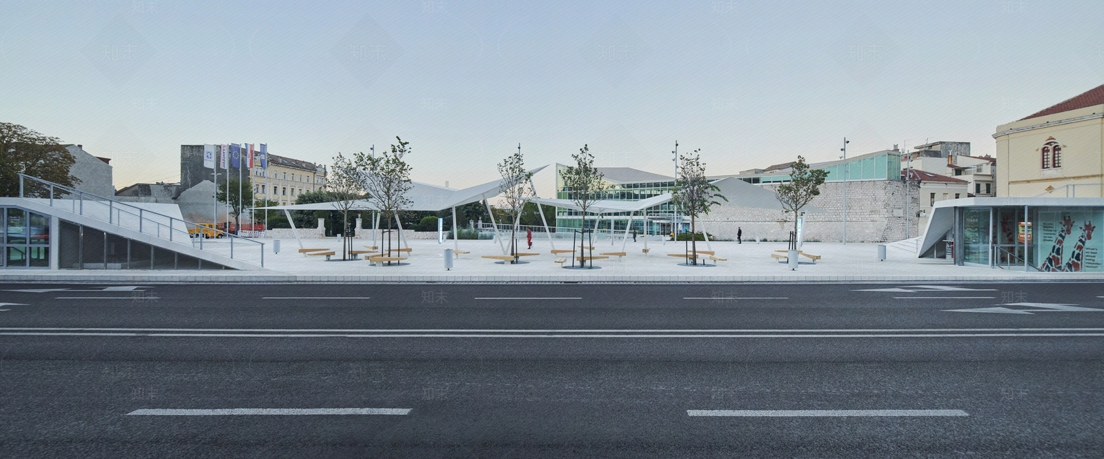 现代街道外景贴图下载【ID:1202603515】