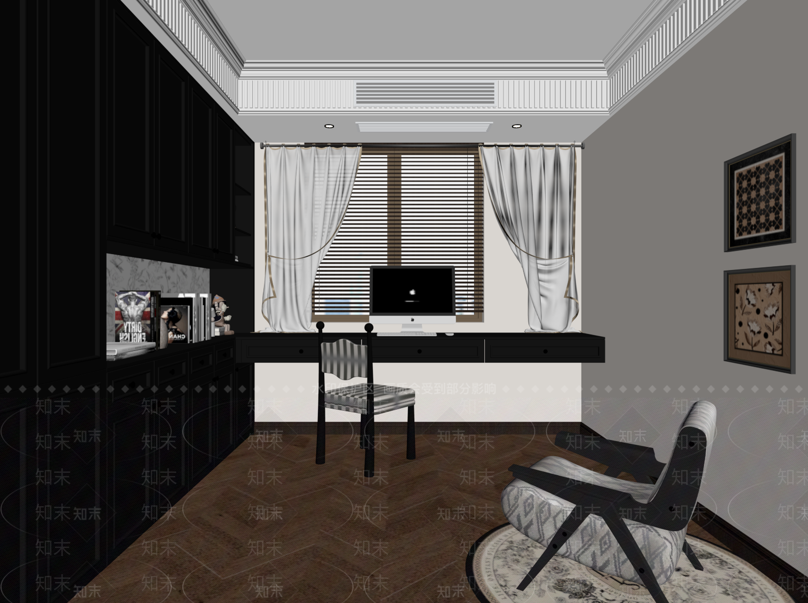 法式书房SU模型下载【ID:1202604542】
