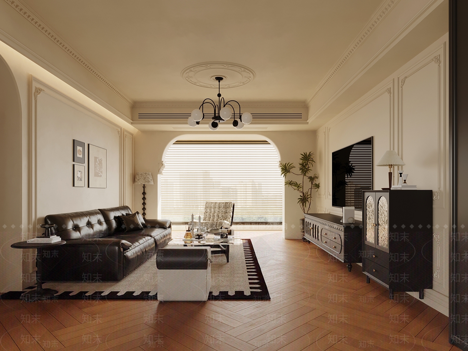 中古法式家居客厅3D模型下载【ID:1202604884】