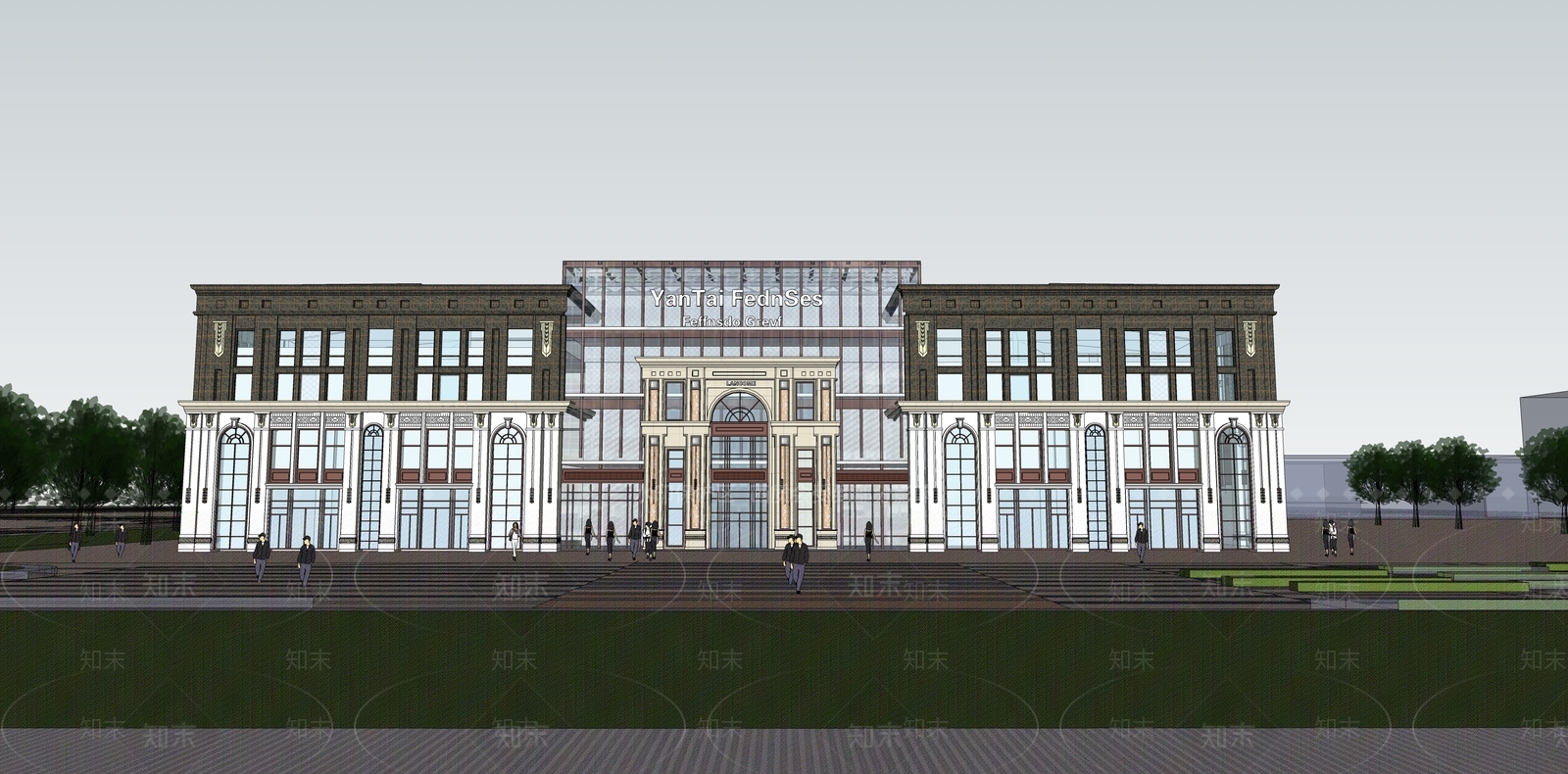 欧式办公楼SU模型下载【ID:1202604862】