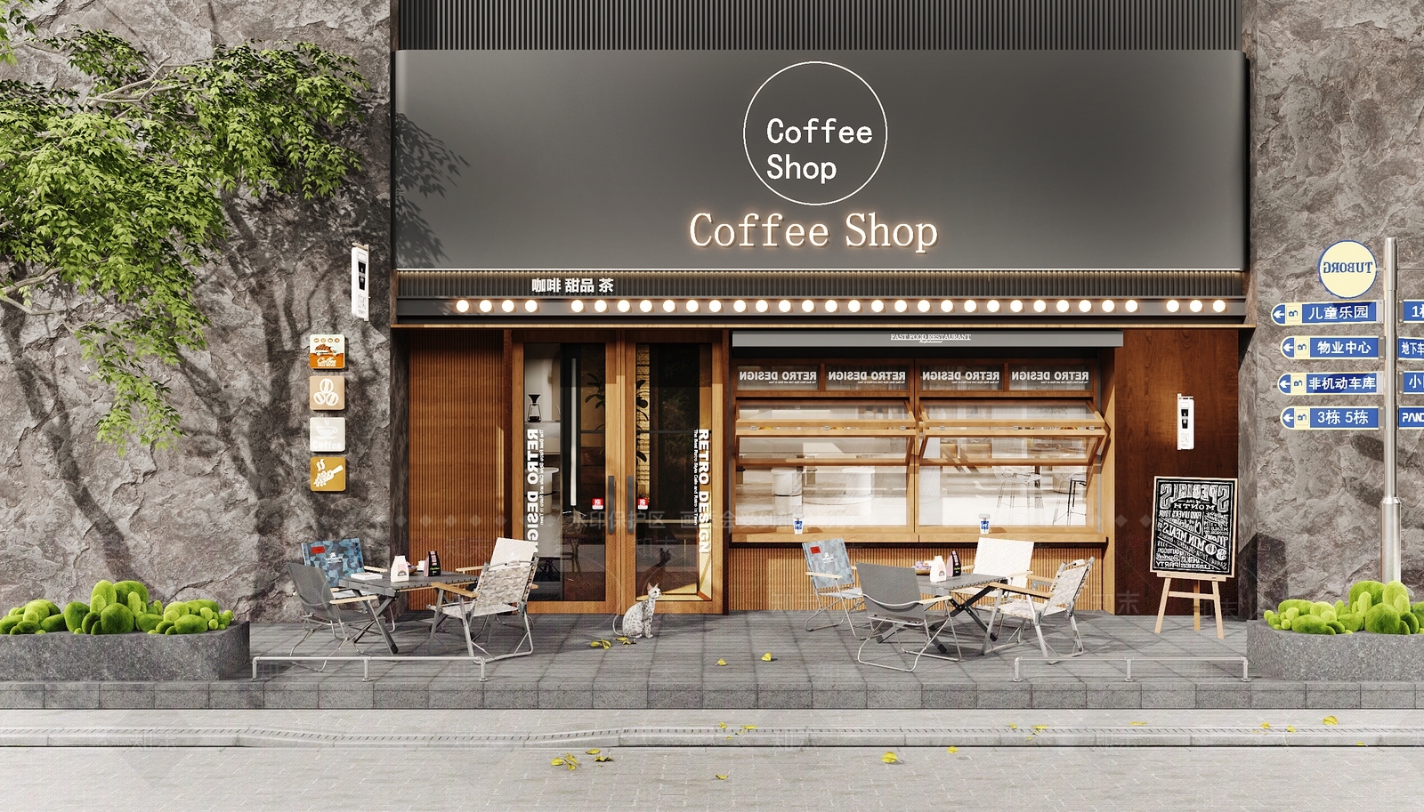 现代咖啡厅3D模型下载【ID:1202605173】