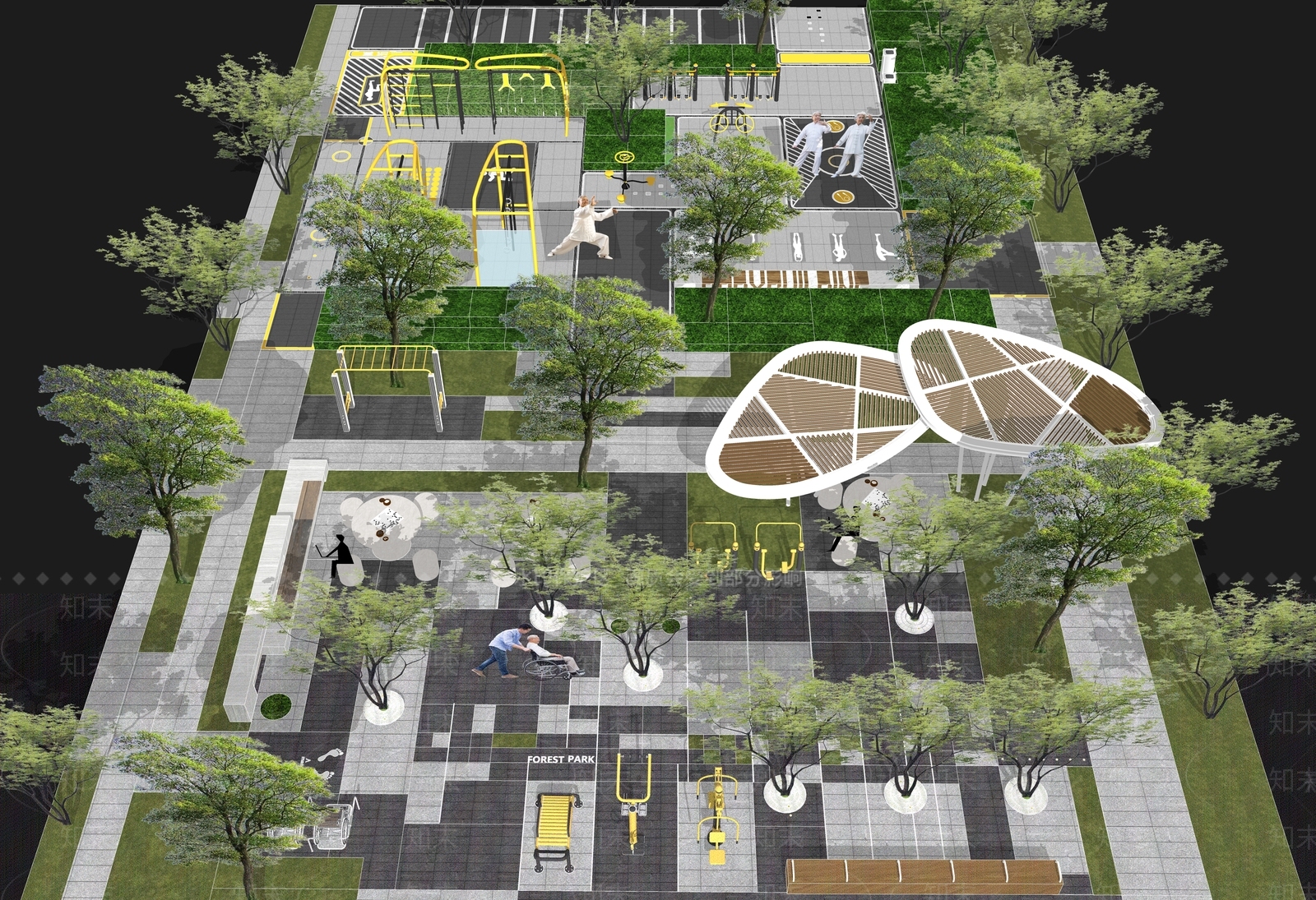 现代口袋公园SU模型下载【ID:1202605343】