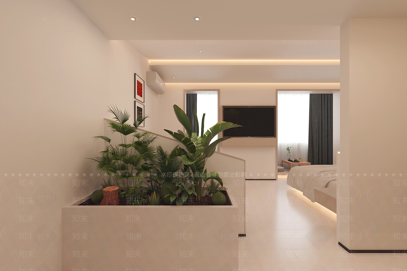 现代极简民宿3D模型下载【ID:1202606471】