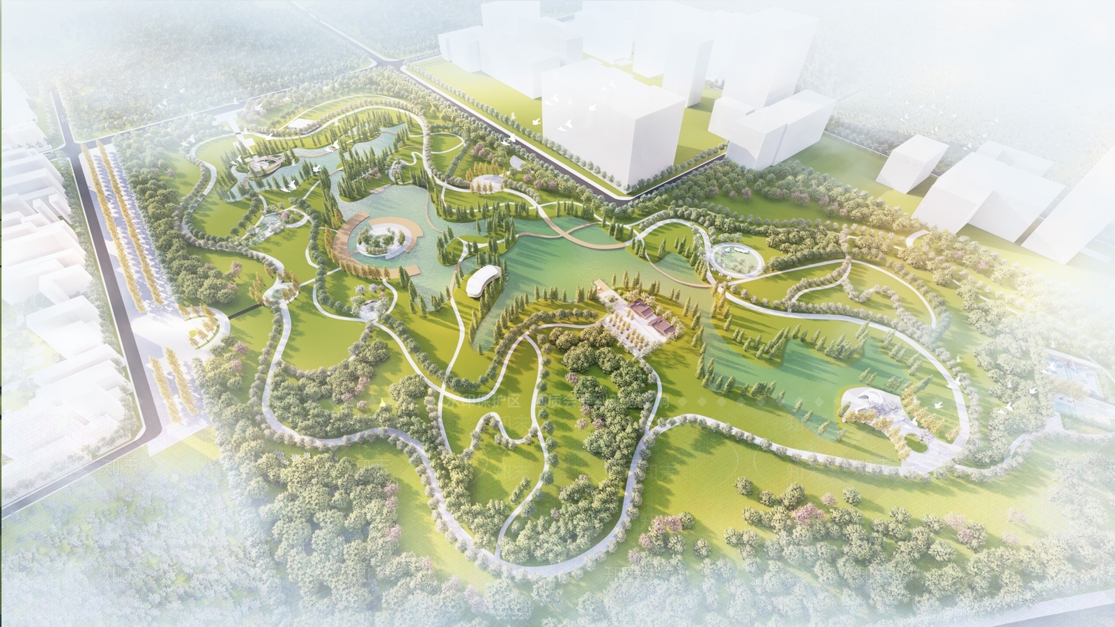 现代景观公园SU模型下载【ID:1203342342】