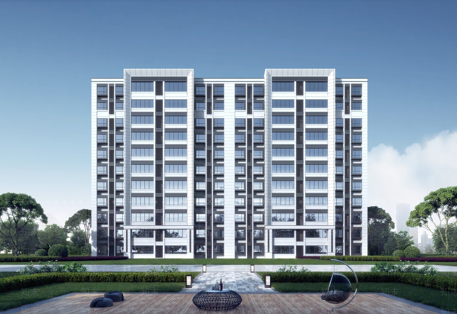 现代多层住宅楼3D模型下载【ID:1202607079】