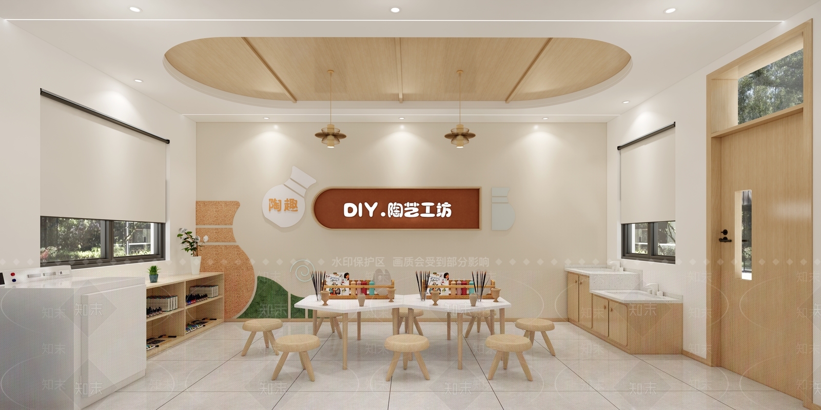 现代新中式手工坊SU模型下载【ID:1202608669】