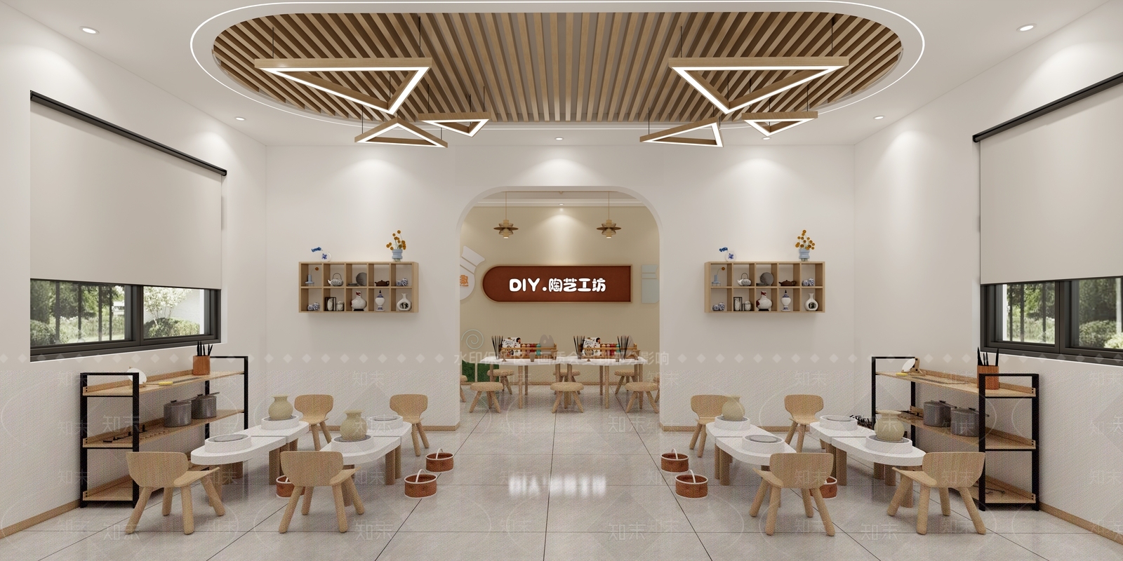 现代新中式手工坊SU模型下载【ID:1202608728】