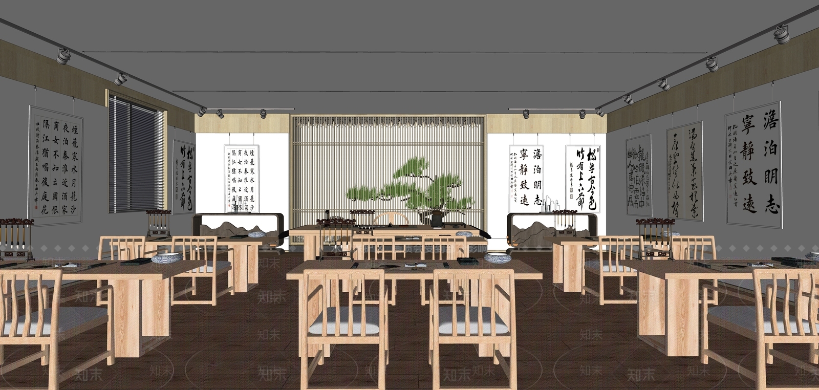 新中式中式其他文化空间SU模型下载【ID:1202609514】