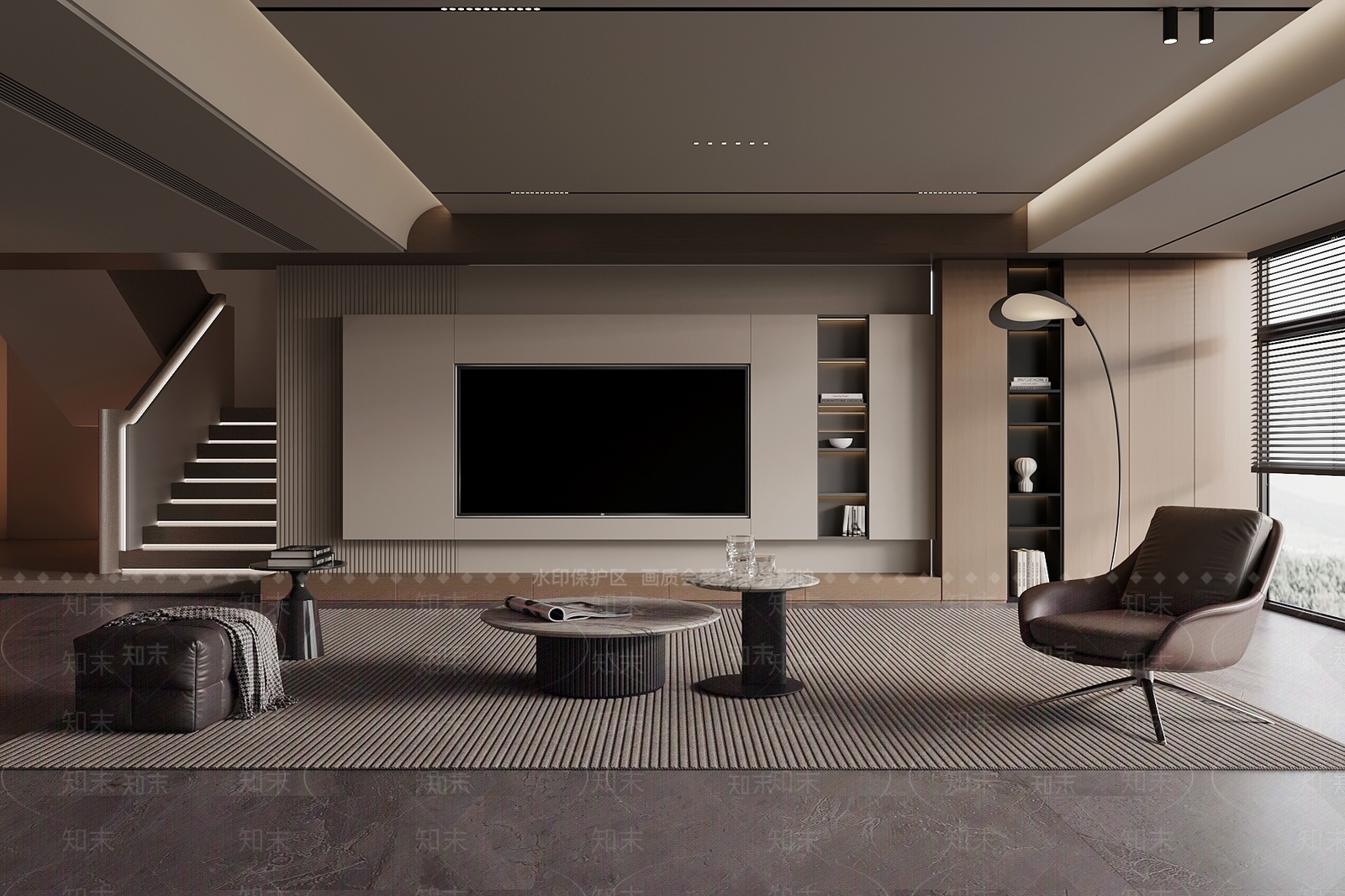 现代极简家居客厅3D模型下载【ID:1202612109】