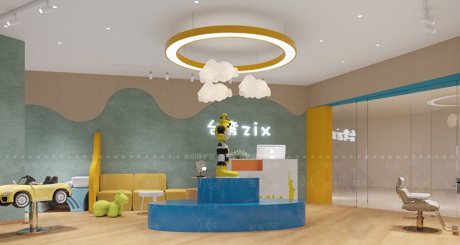 现代奶油其他商业空间3D模型下载【ID:1202614392】