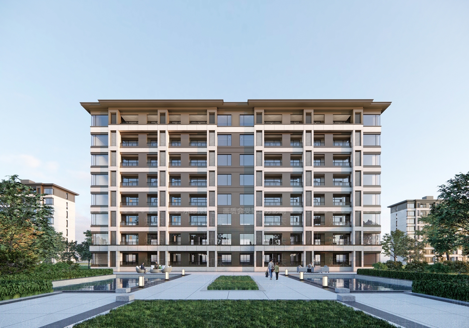 新中式多层住宅SU模型下载【ID:1202614344】