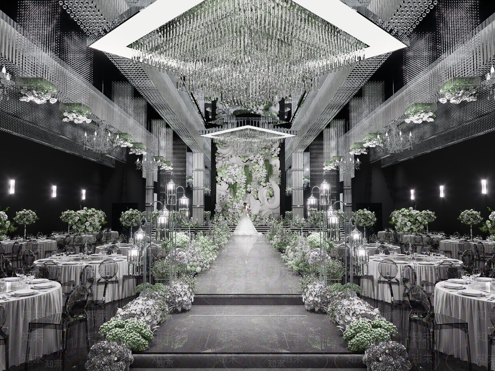 现代宴会厅SU模型下载【ID:1205801655】