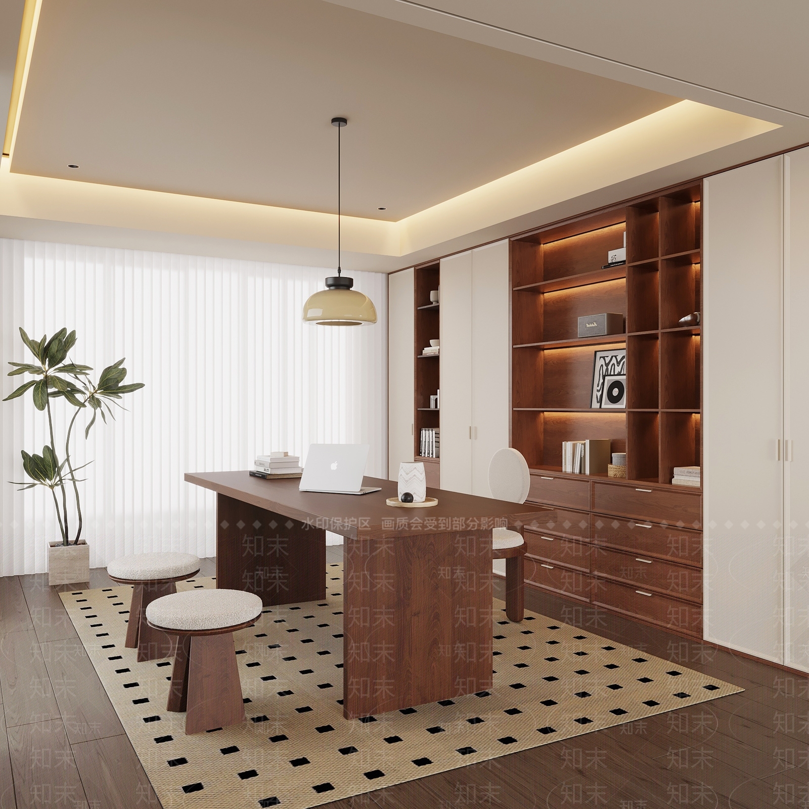 现代中古书房3D模型下载【ID:1202615554】
