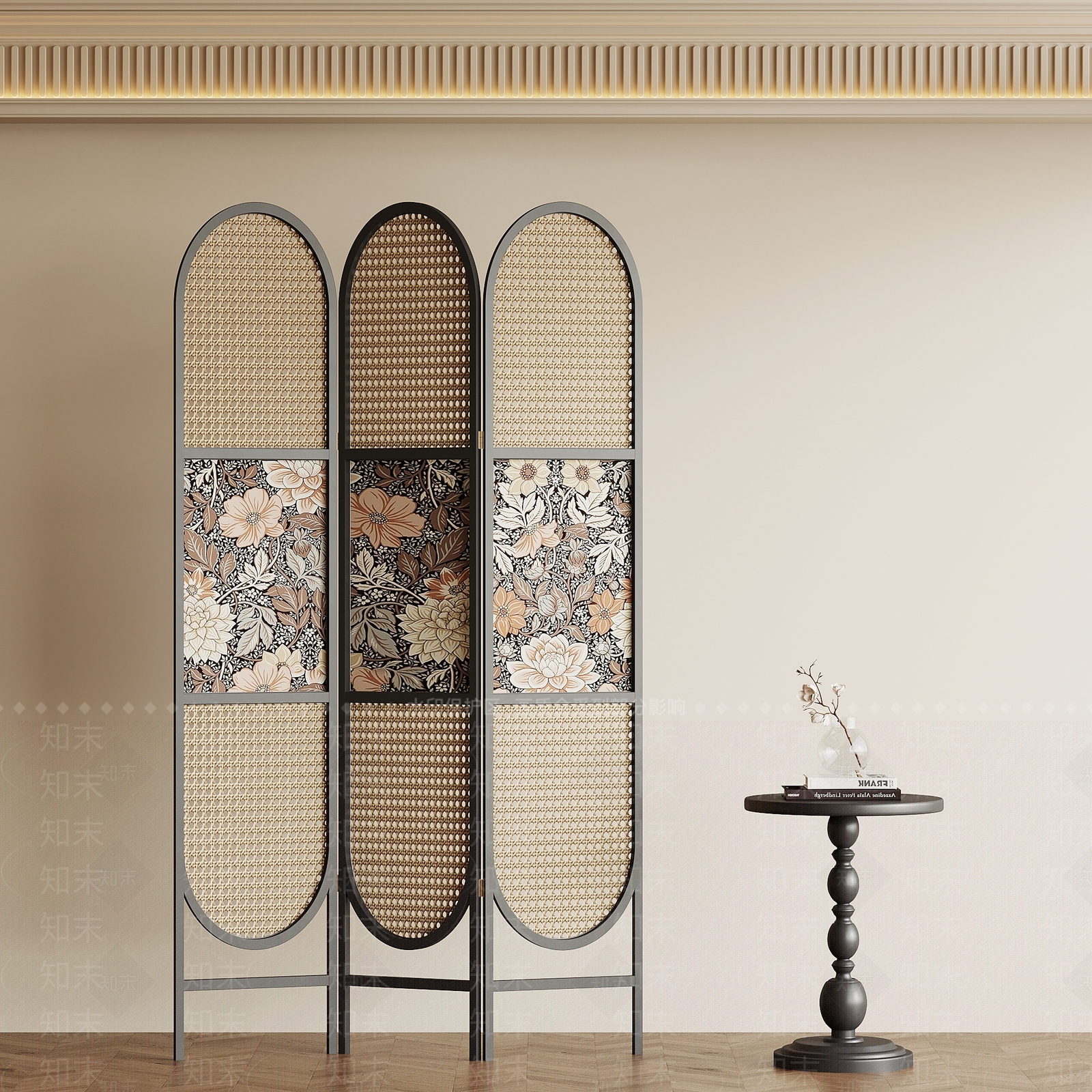 法式复古屏风3D模型下载【ID:1202615925】