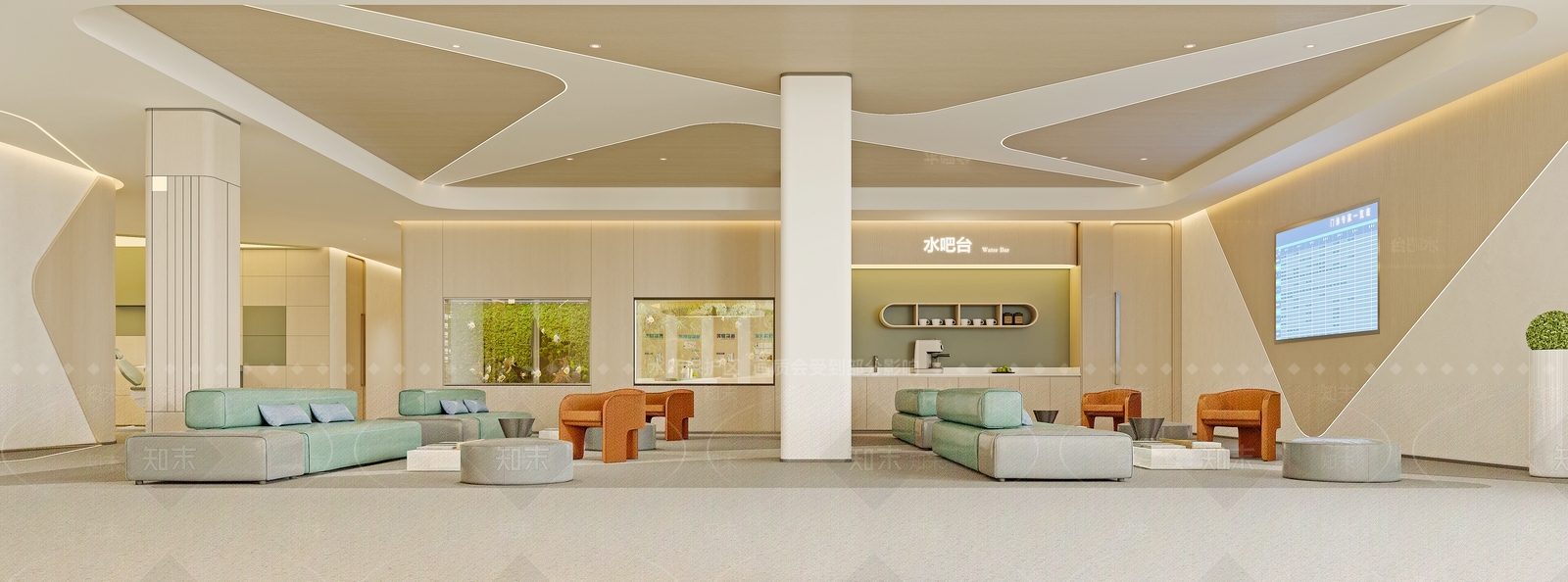 现代简约医院大厅3D模型下载【ID:1202616666】