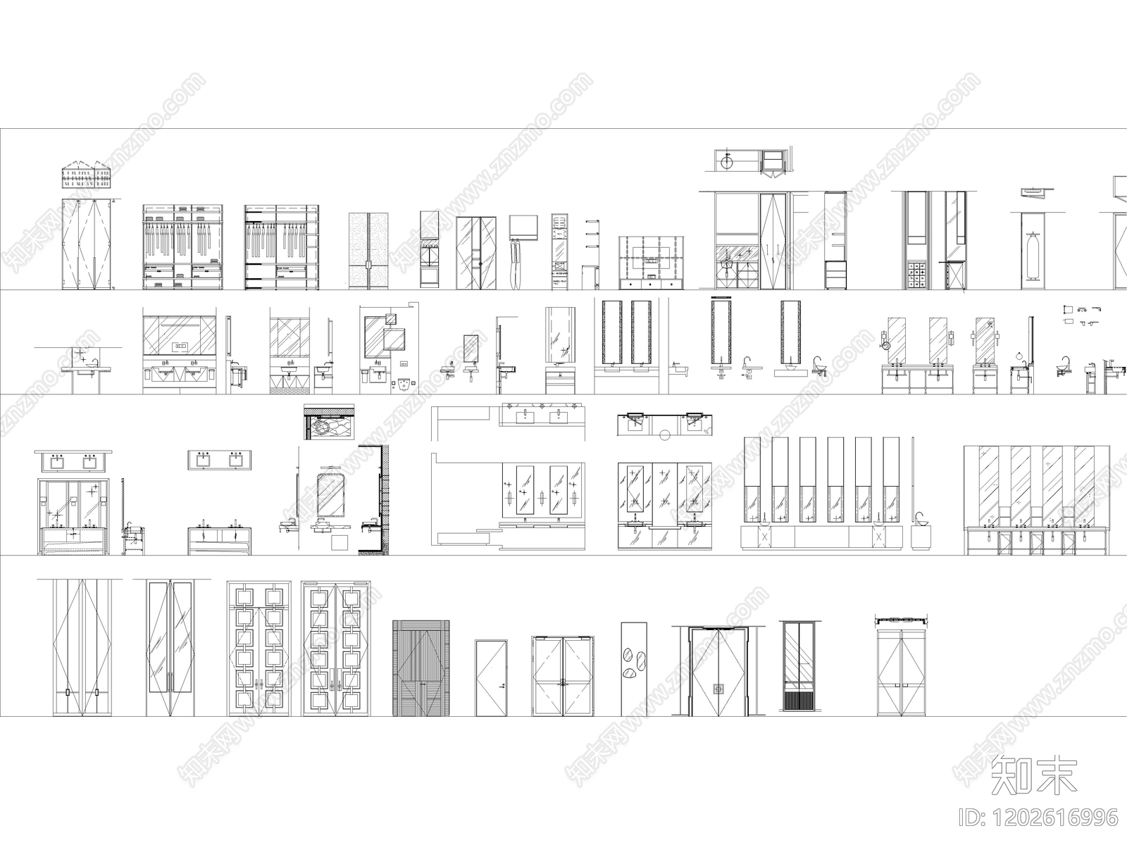 酒店家具cad施工图下载【ID:1202616996】