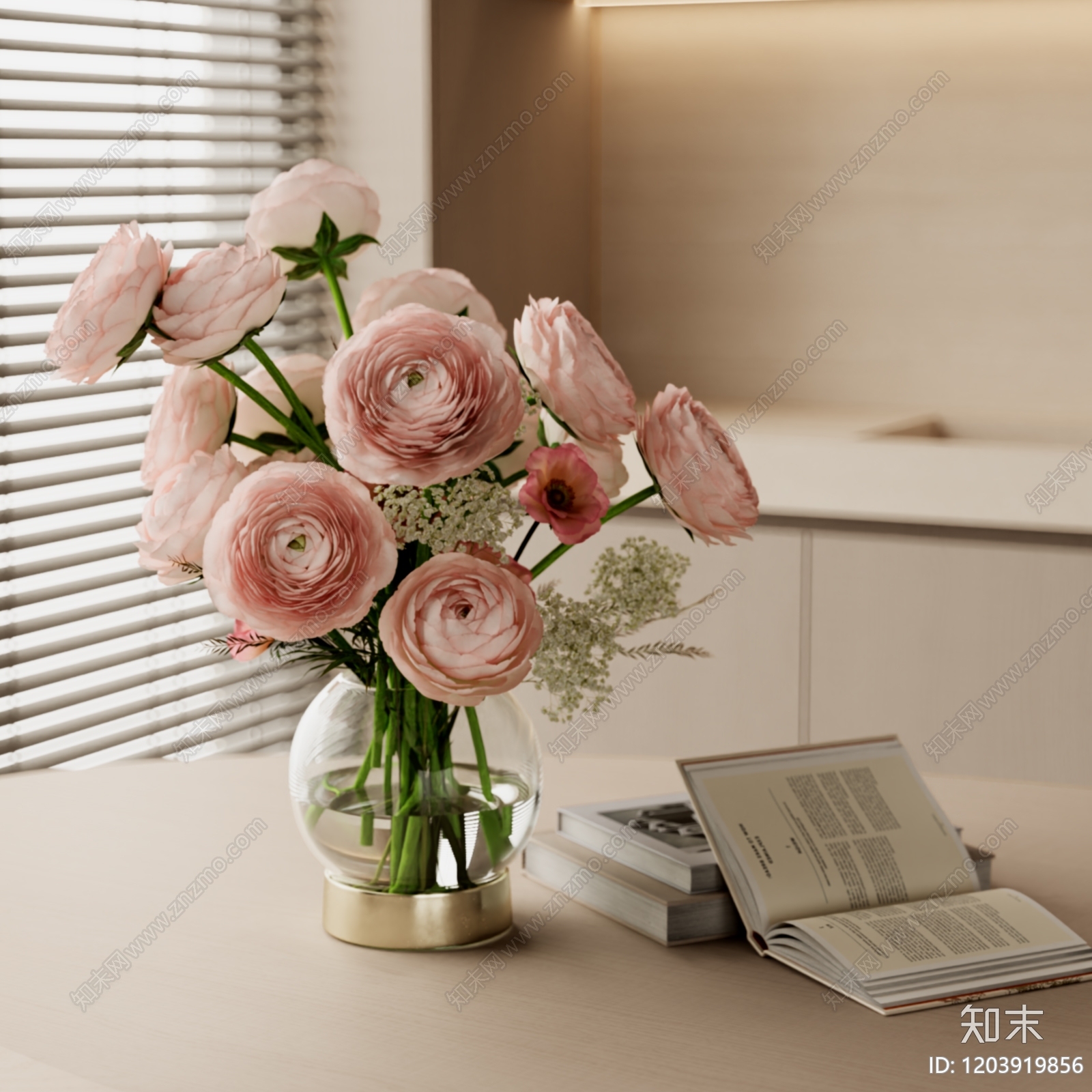 现代法式花艺3D模型下载【ID:1203919856】