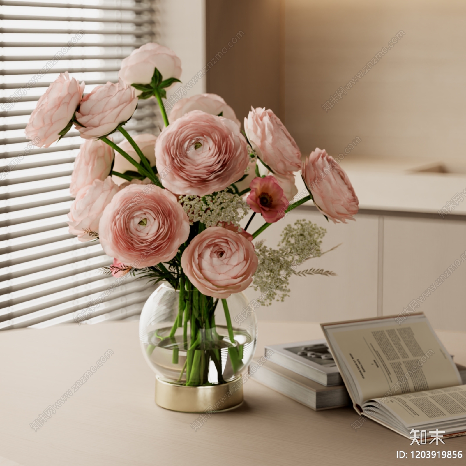 现代法式花艺3D模型下载【ID:1203919856】
