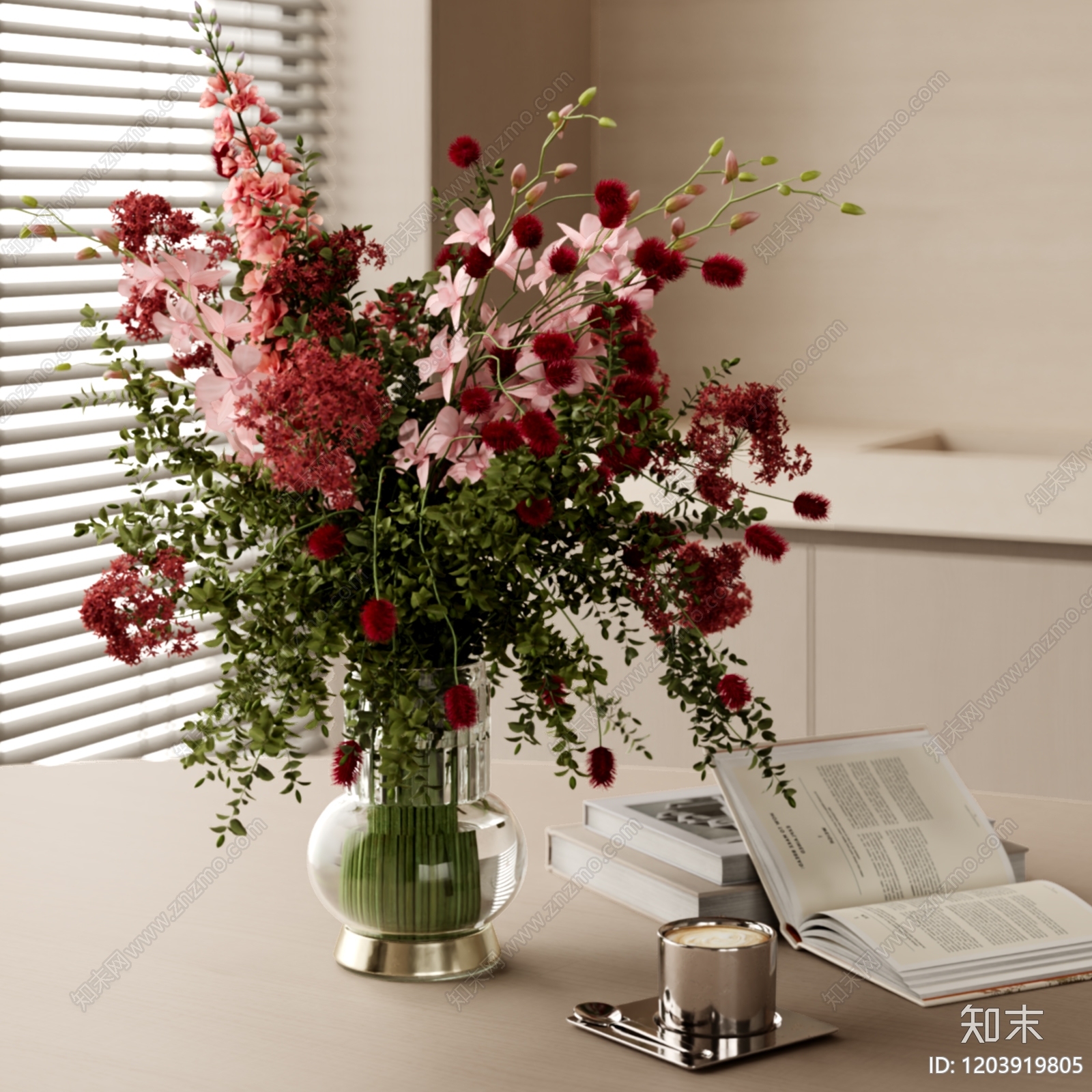 现代法式花艺3D模型下载【ID:1203919805】