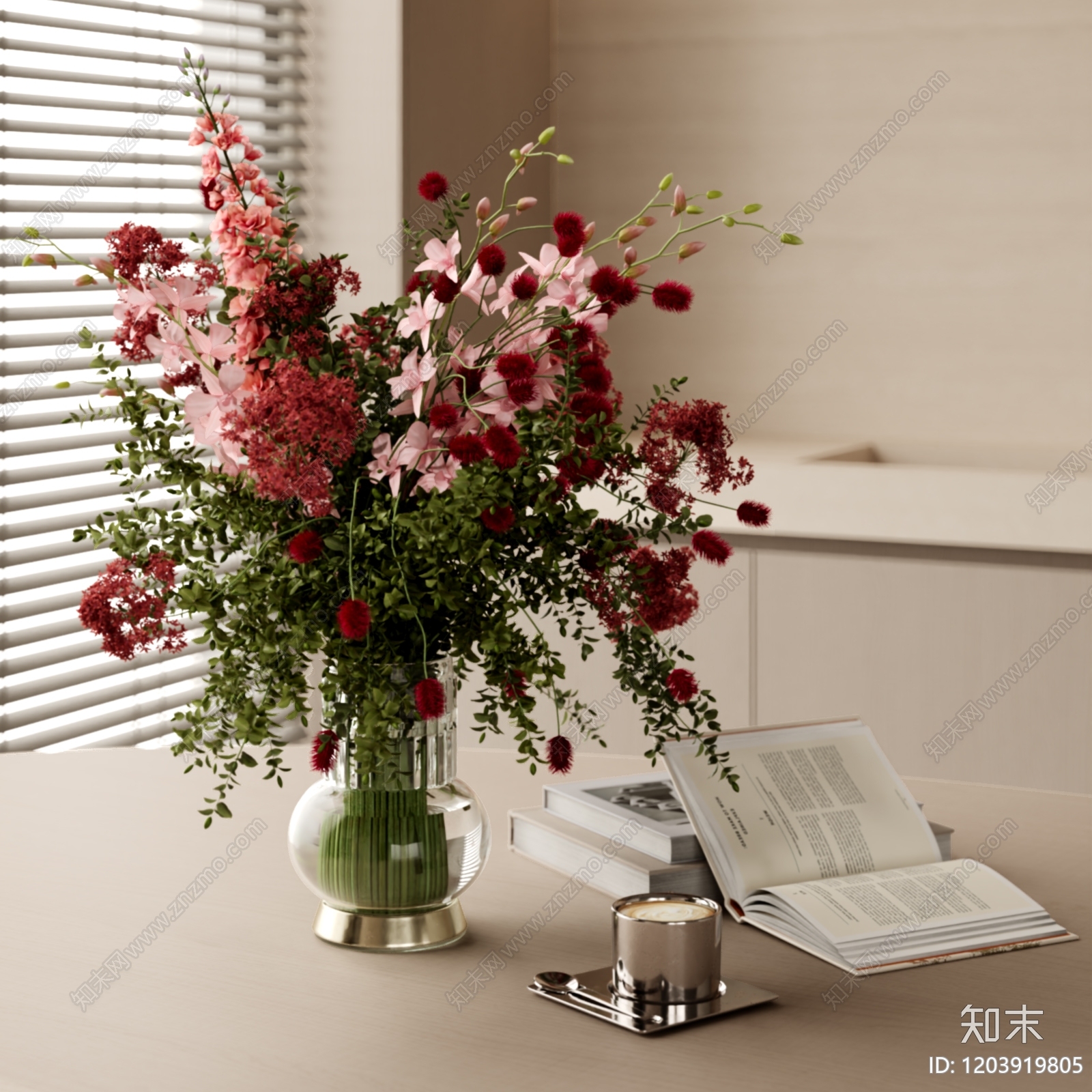 现代法式花艺3D模型下载【ID:1203919805】