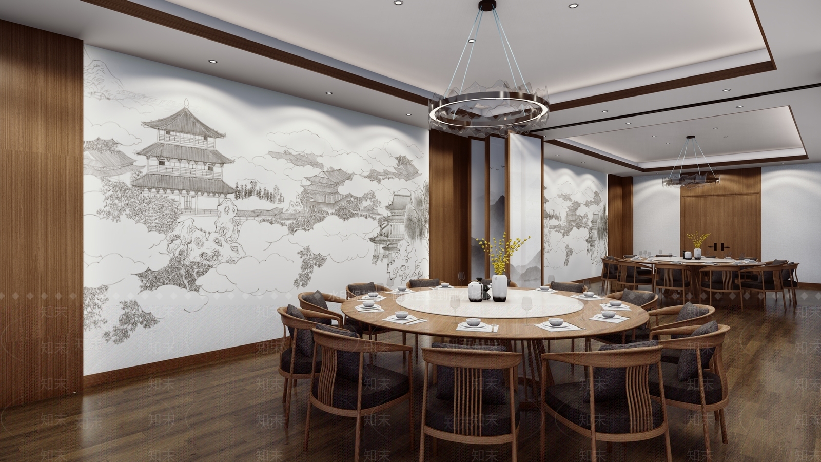新中式现代中餐厅SU模型下载【ID:1202666304】