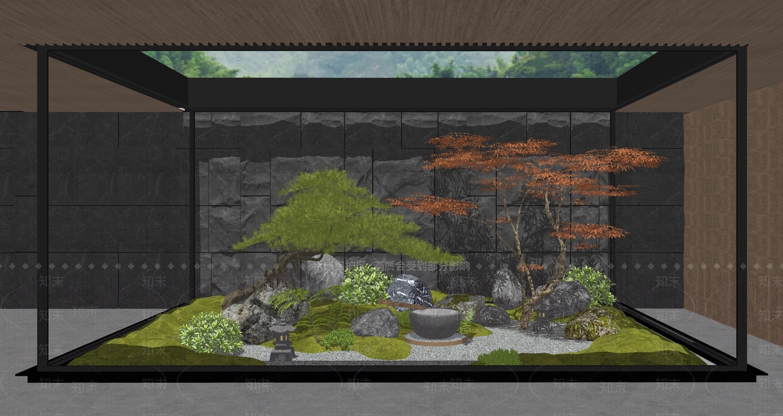 现代室内景观SU模型下载【ID:1202619762】