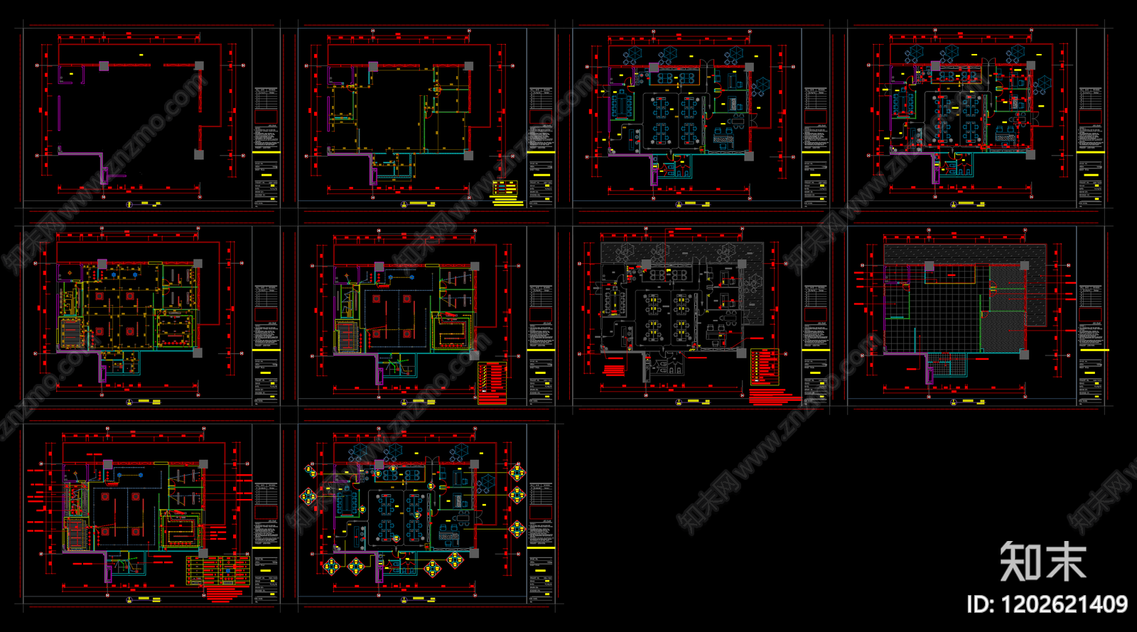 现代整体办公空间cad施工图下载【ID:1202621409】