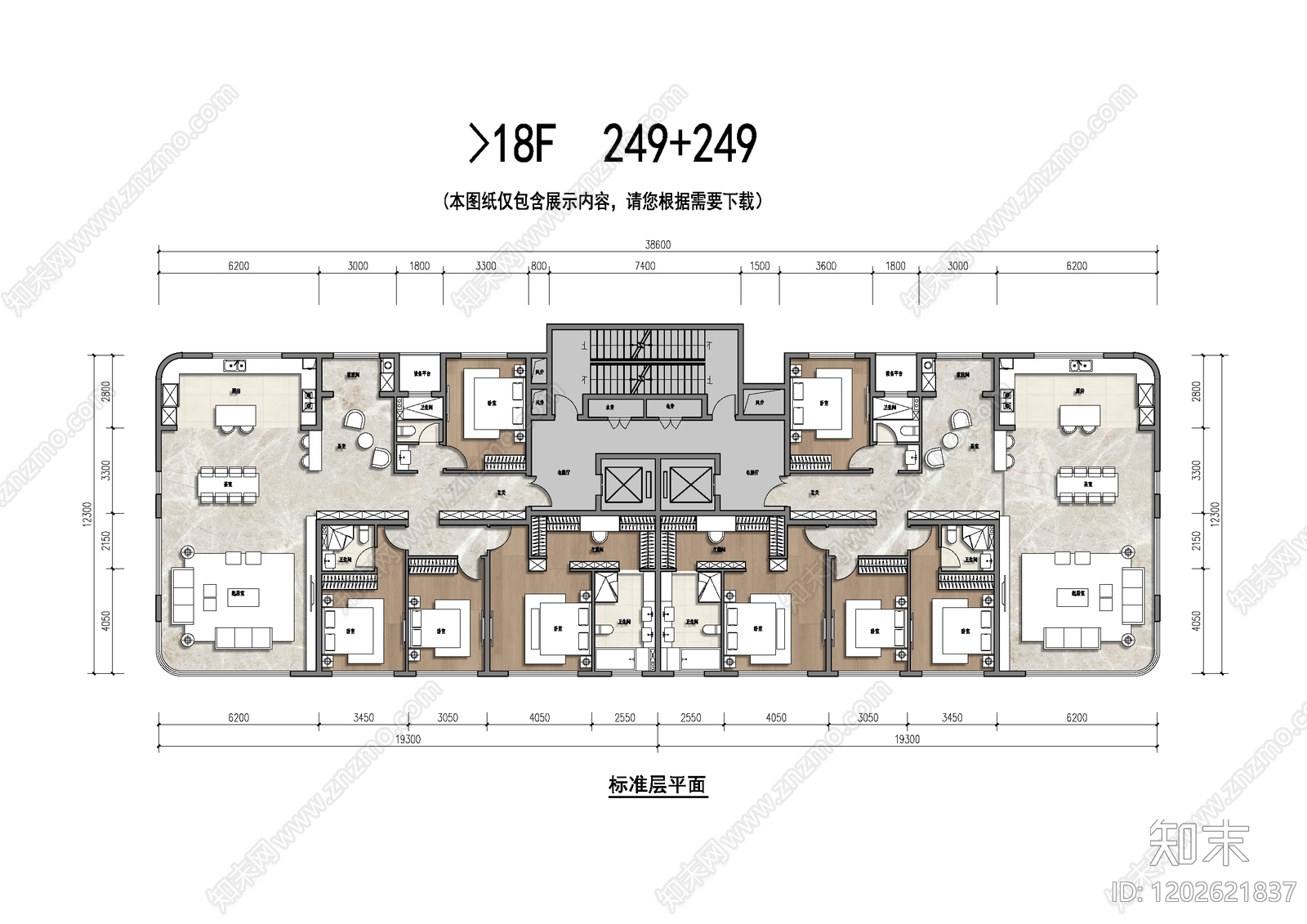 一梯两户施工图下载【ID:1202621837】