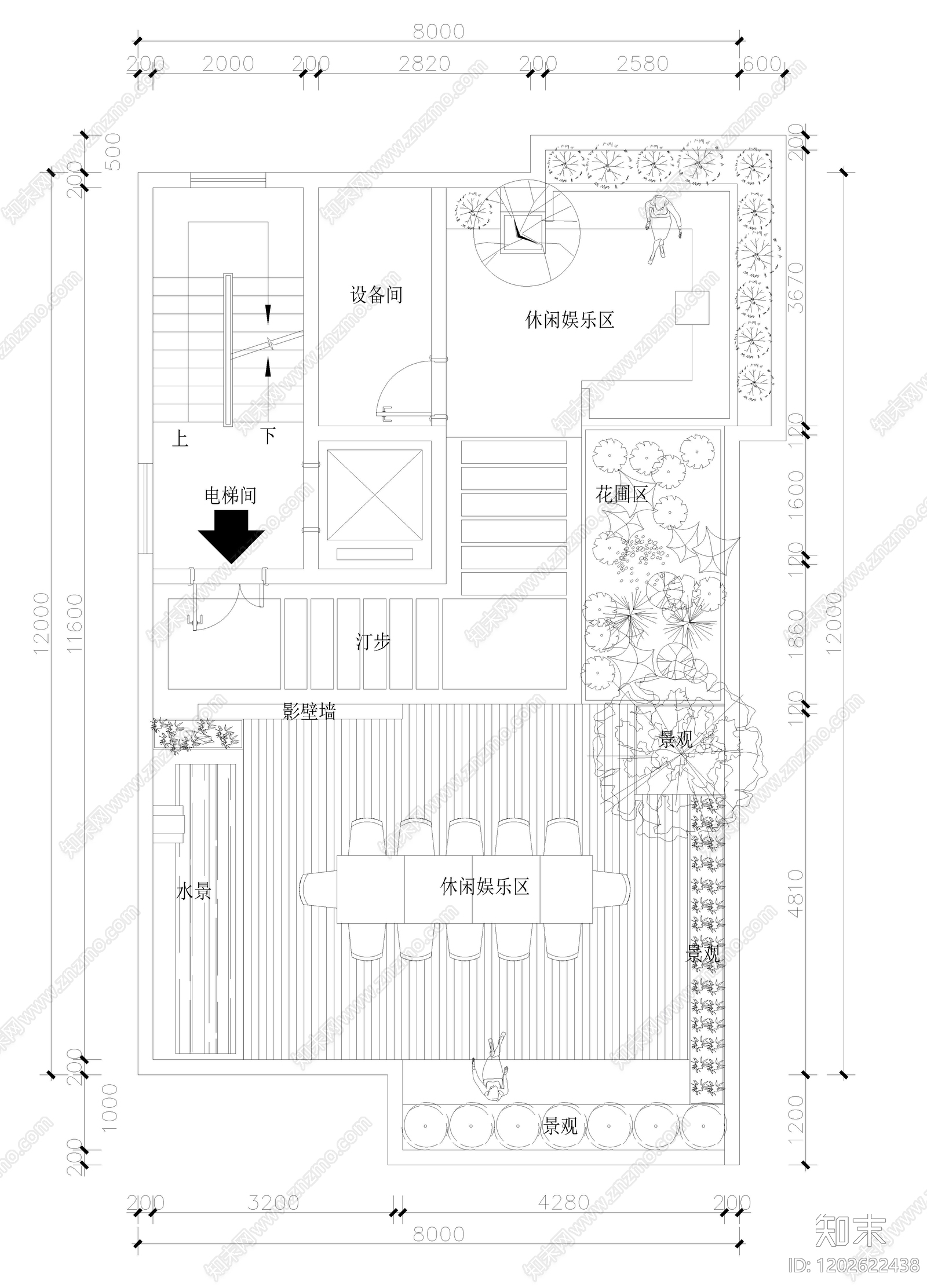 现代屋顶花园施工图下载【ID:1202622438】