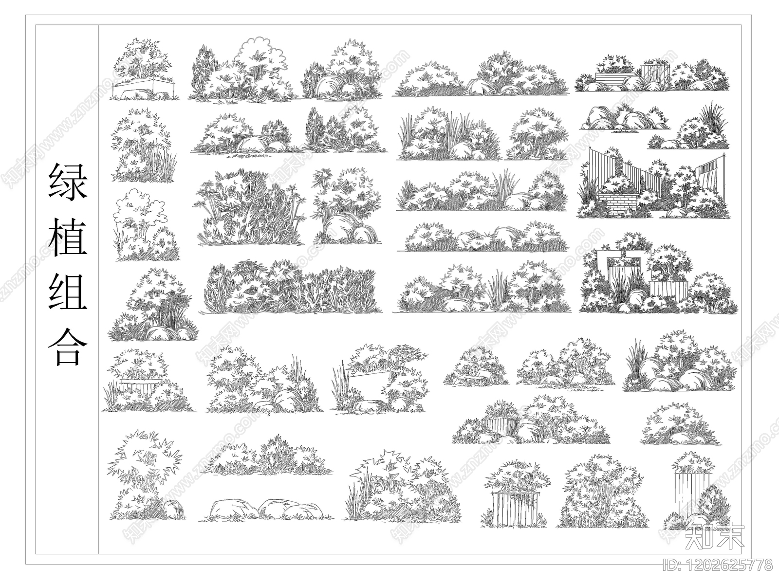 现代绿植施工图下载【ID:1202625778】
