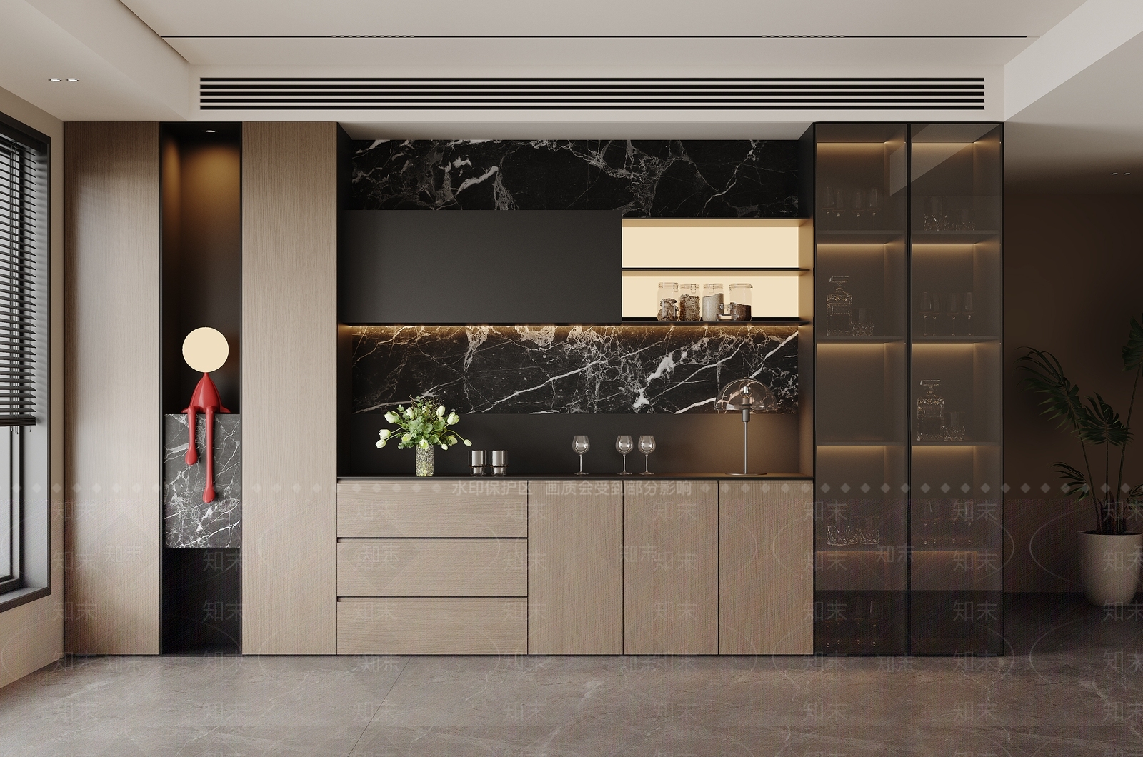 现代意式餐边柜3D模型下载【ID:1202626761】