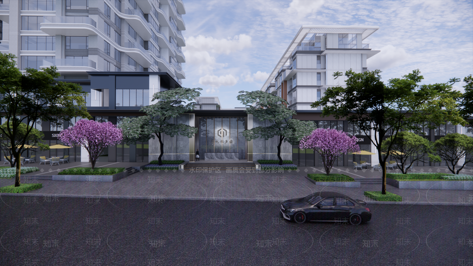 现代小区景观SU模型下载【ID:1202627028】