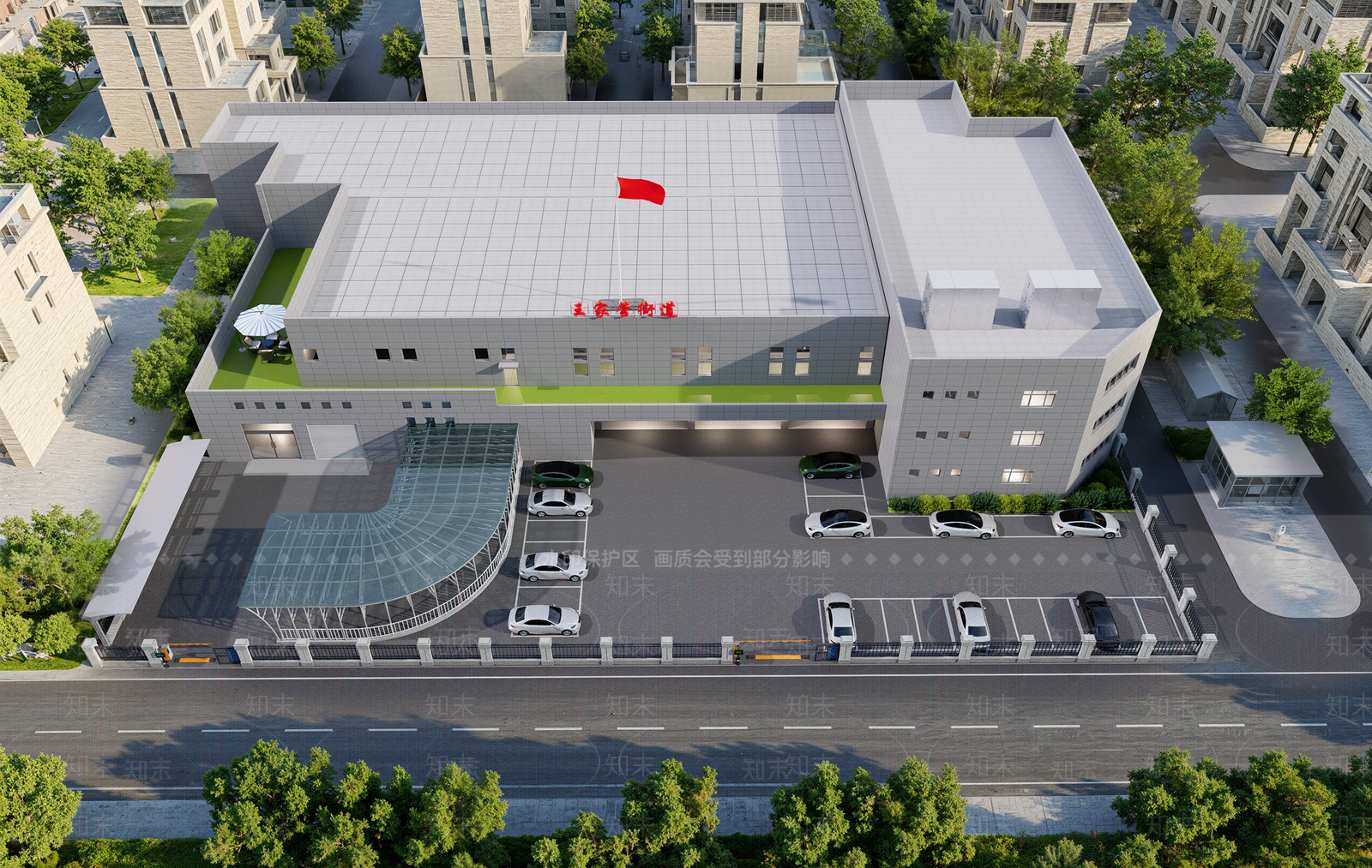 现代产业园办公楼SU模型下载【ID:1202628437】