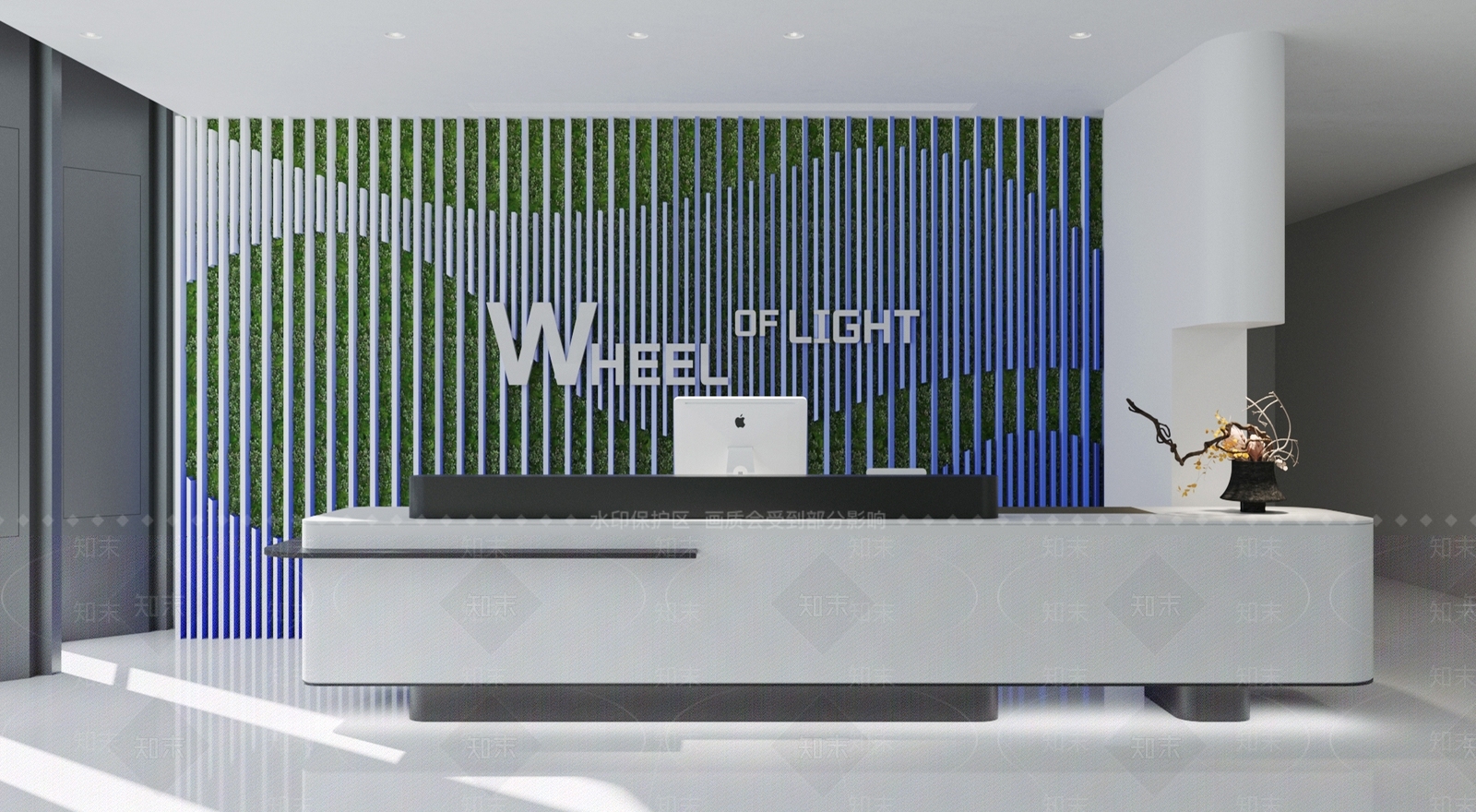 现代简约办公大厅3D模型下载【ID:1202628505】
