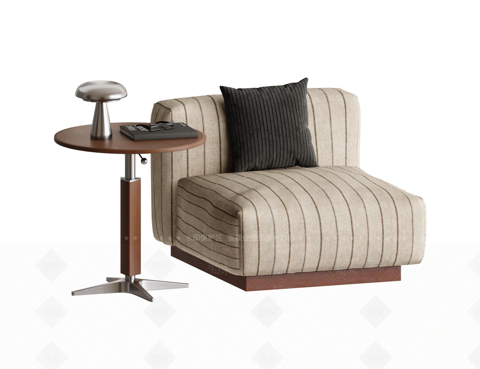 复古奶油边几3D模型下载【ID:1202629860】