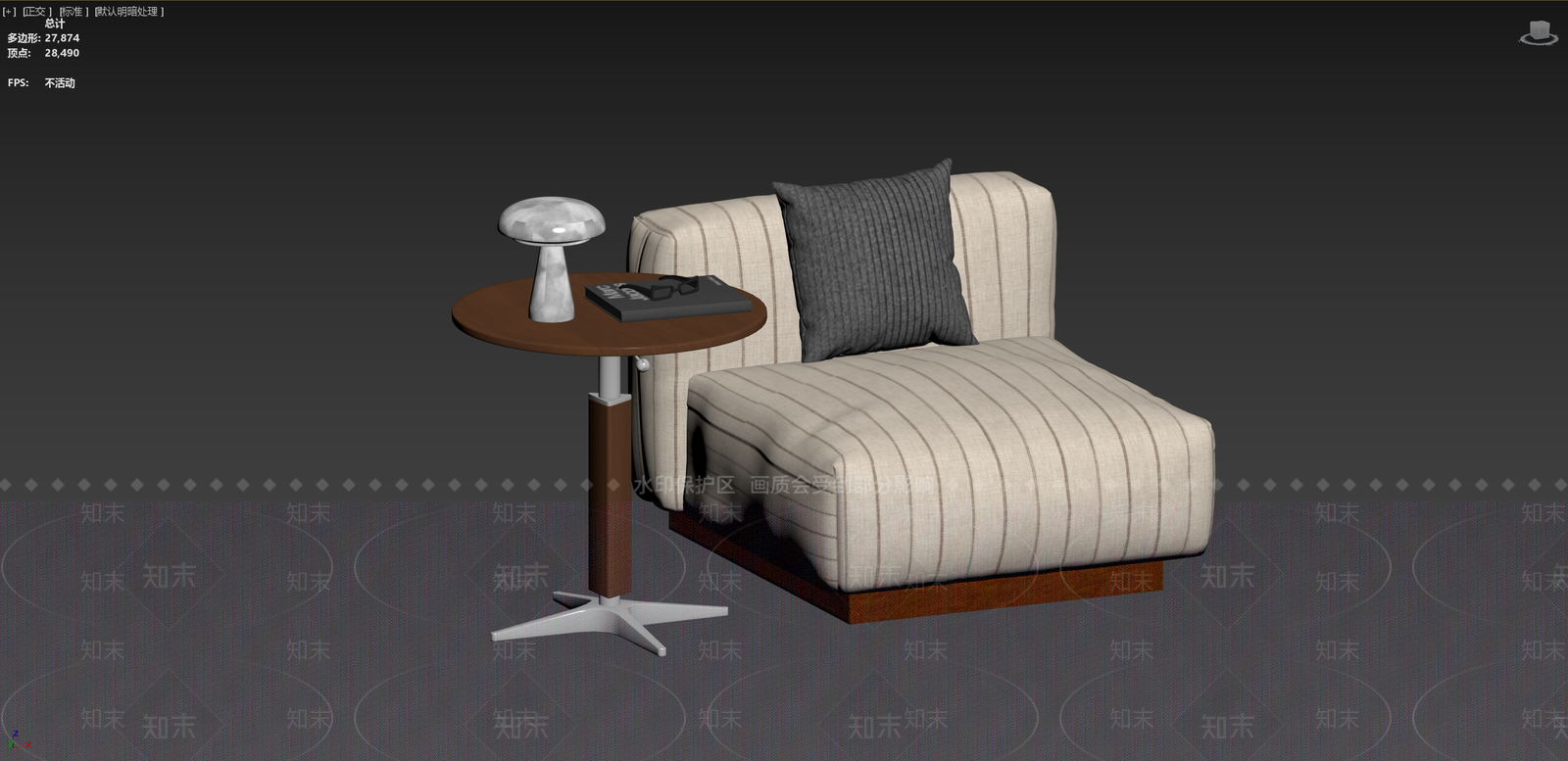 复古奶油边几3D模型下载【ID:1202629860】