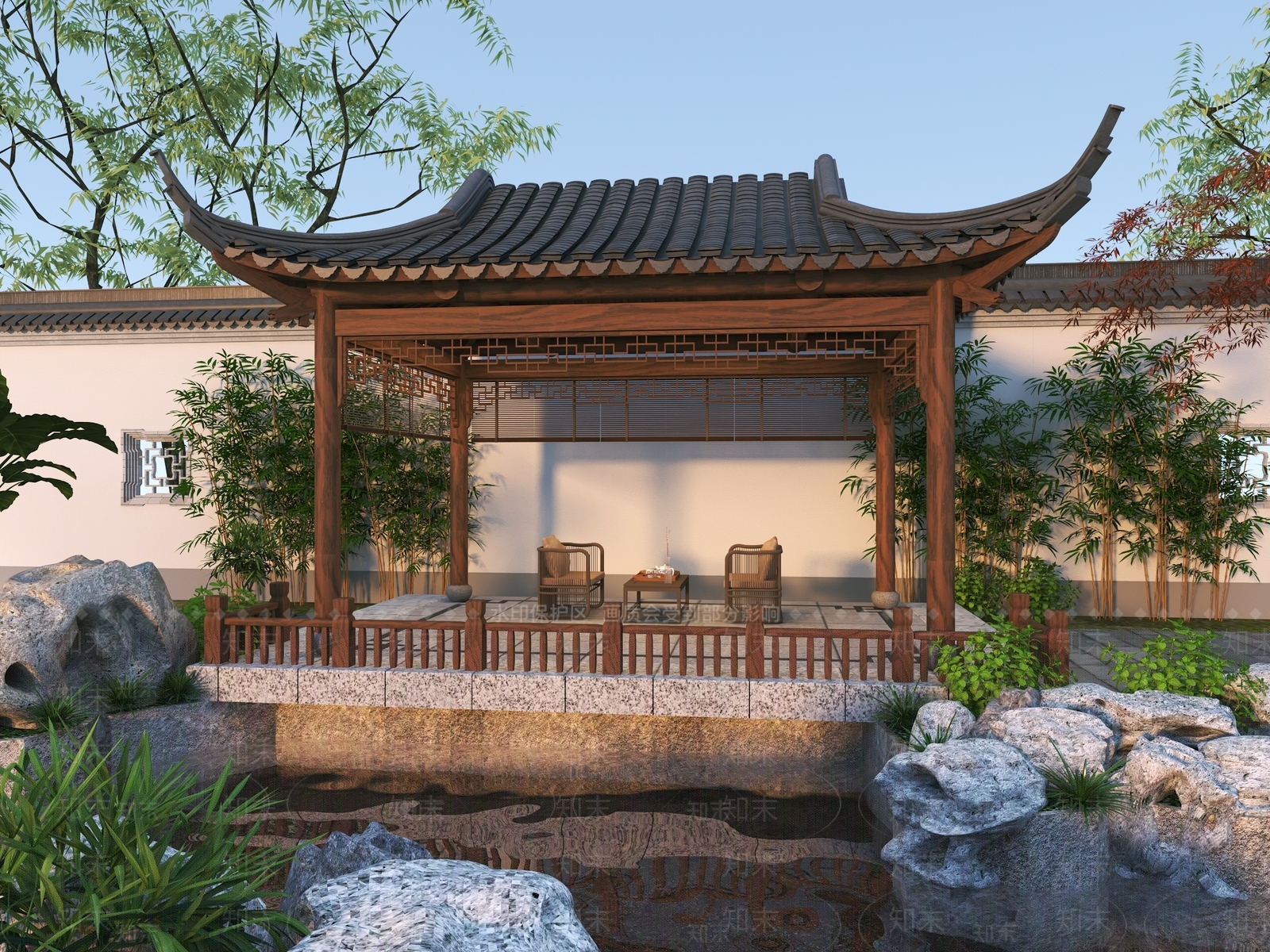 新中式中式其他景观小建筑SU模型下载【ID:1202630878】