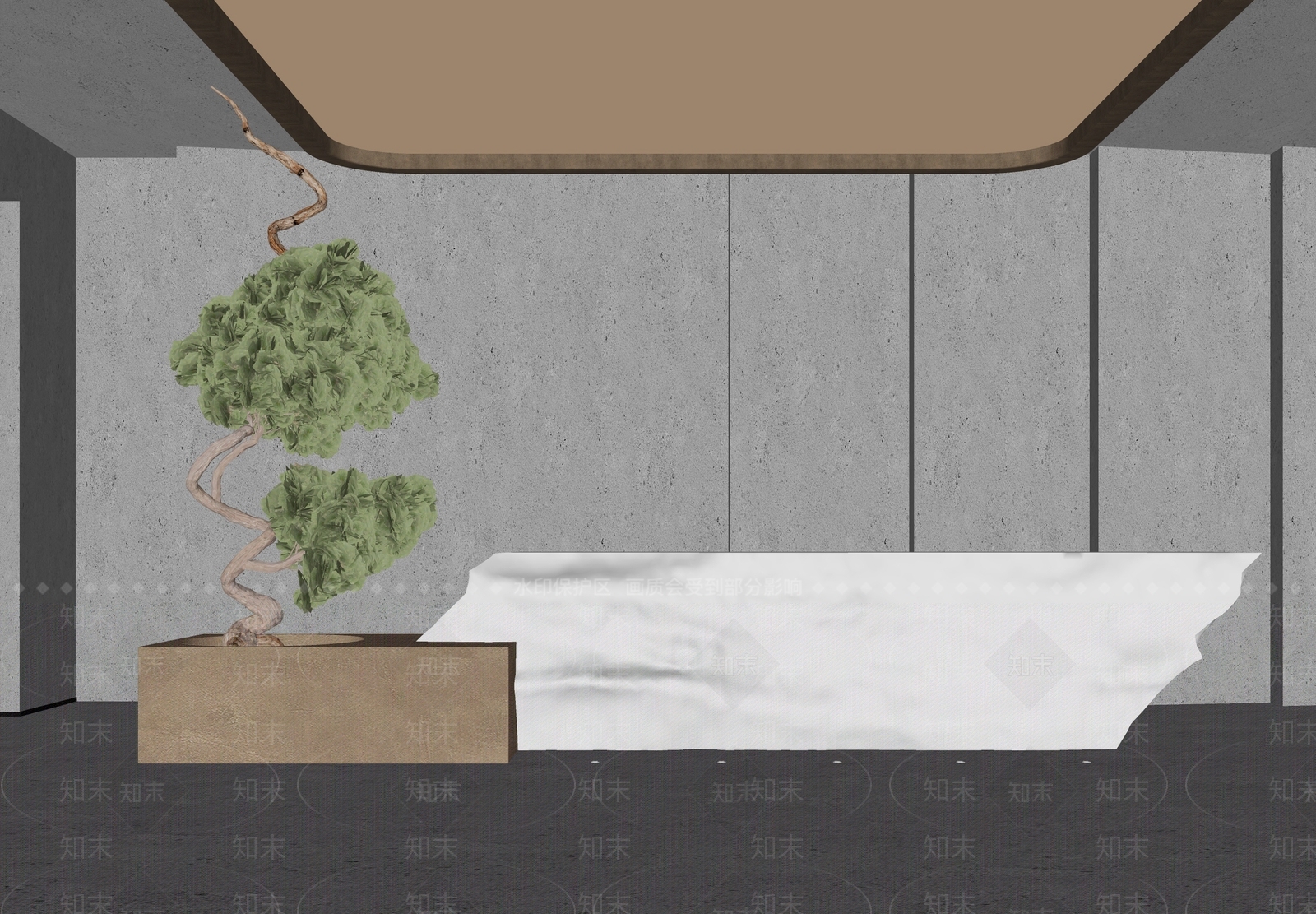 现代前台SU模型下载【ID:1202631655】