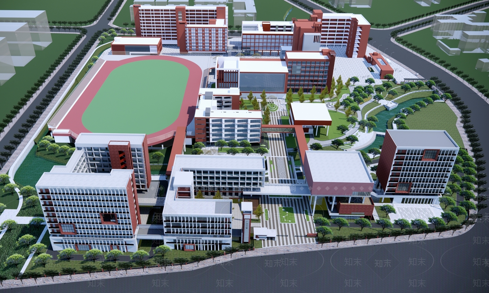 现代学校建筑SU模型下载【ID:1202631834】