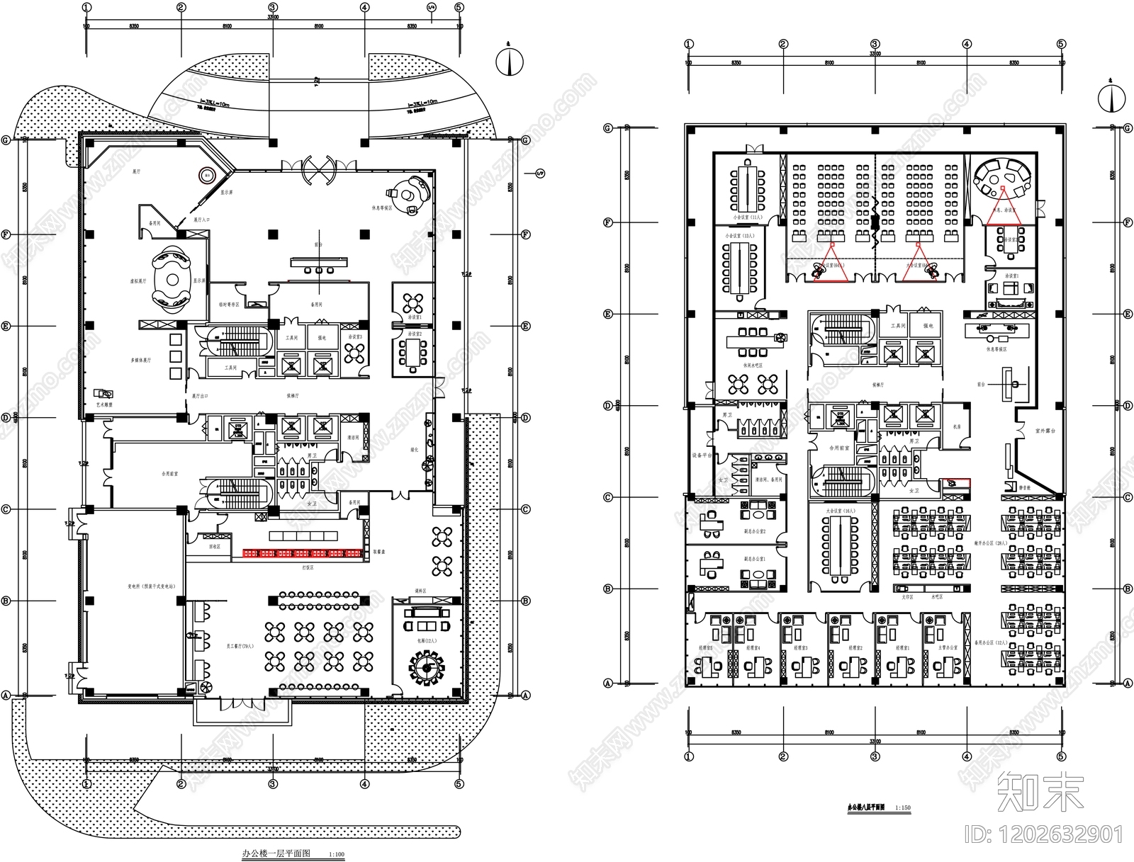 现代办公大堂cad施工图下载【ID:1202632901】