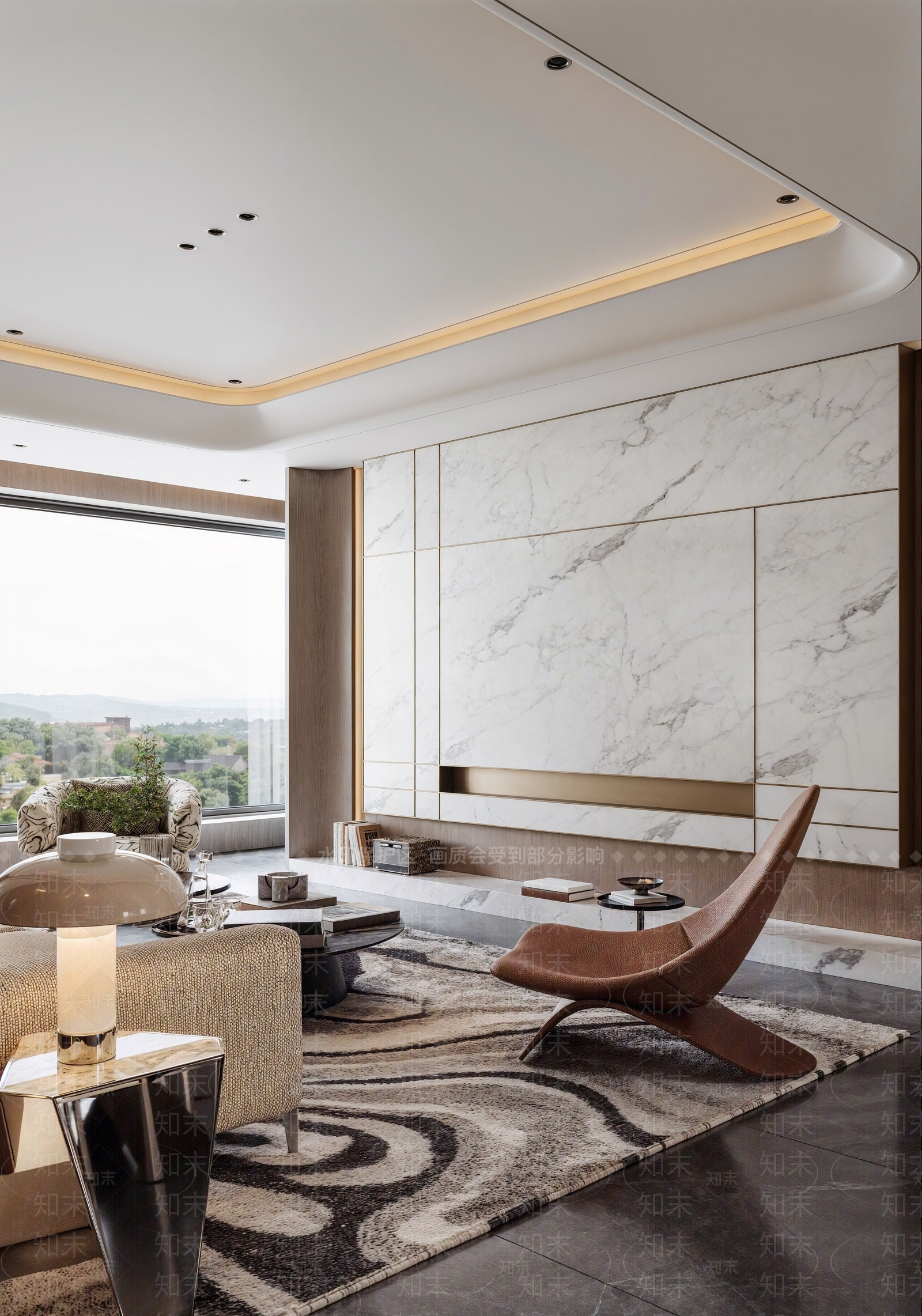 现代轻奢家居客厅3D模型下载【ID:1202633450】