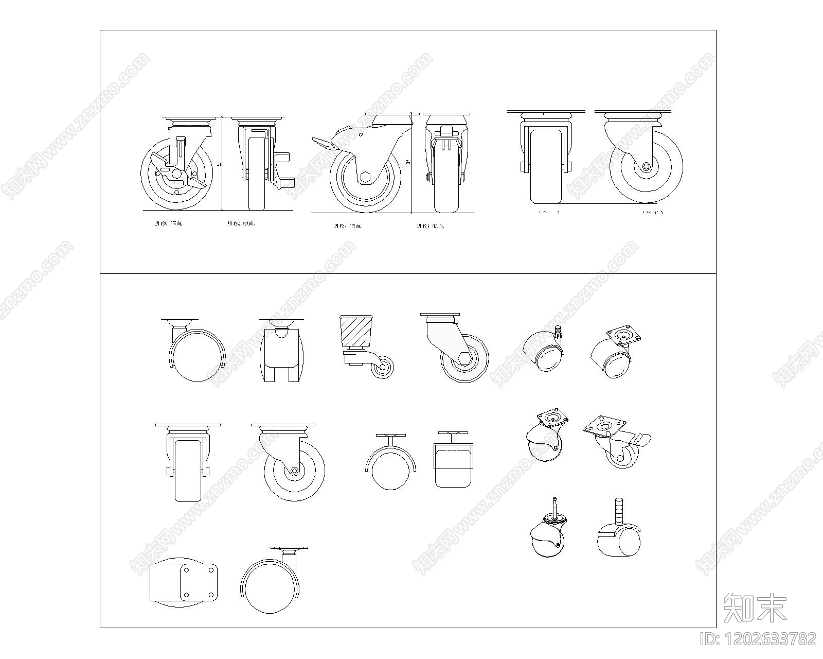 现代极简五金管件cad施工图下载【ID:1202633782】