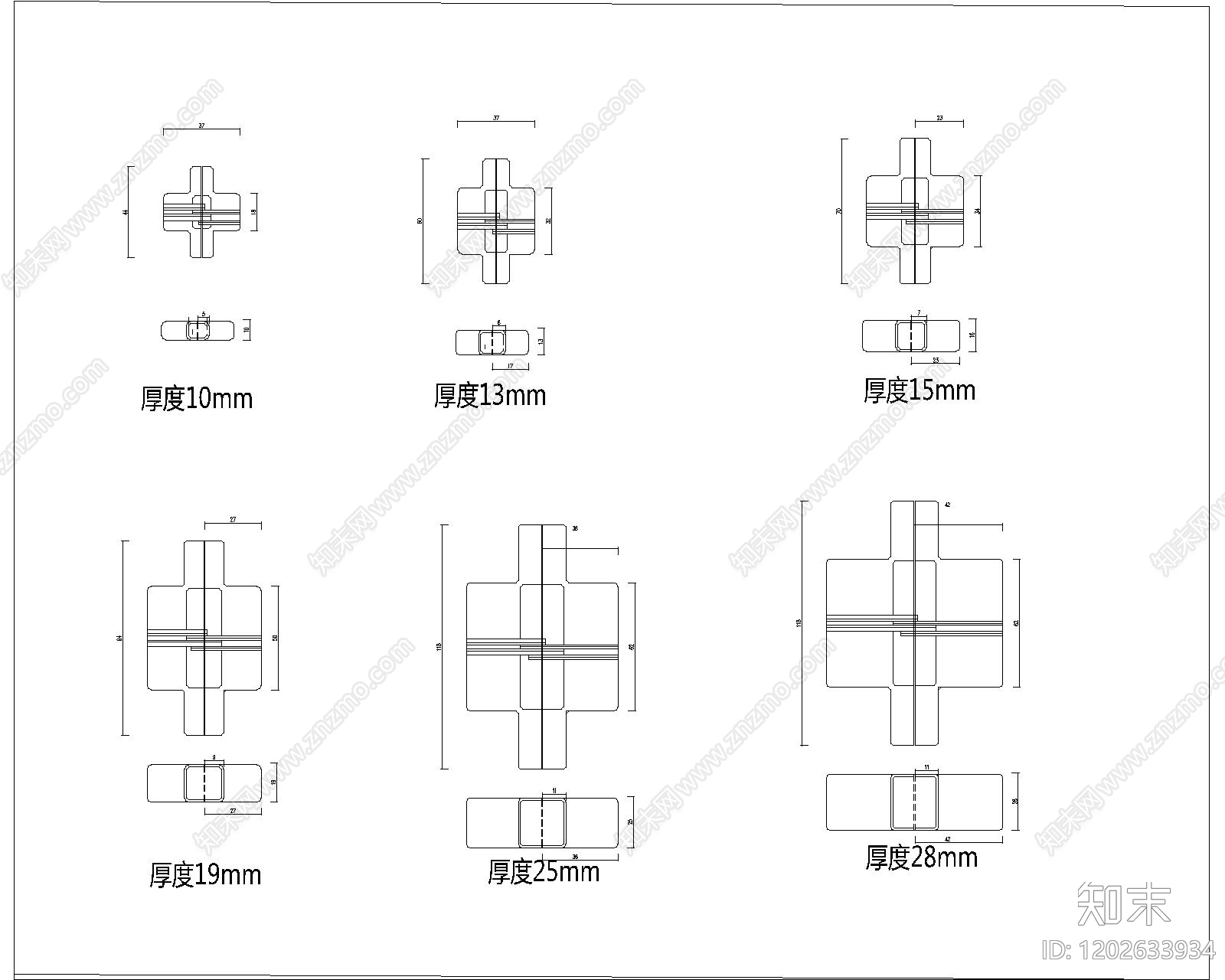 现代极简五金管件cad施工图下载【ID:1202633934】