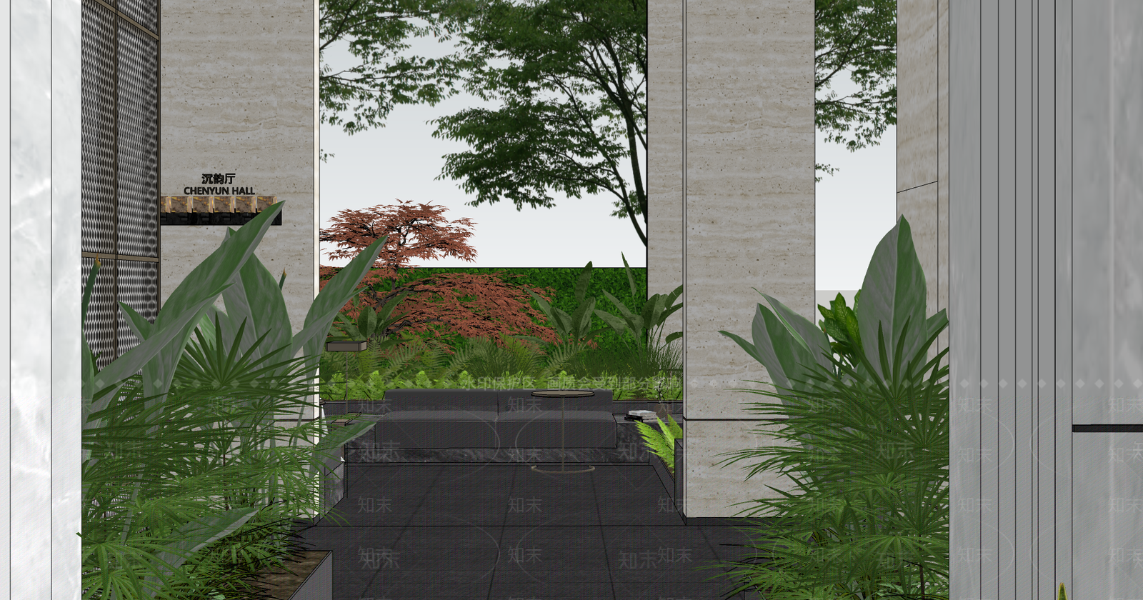 现代小区景观SU模型下载【ID:1202793047】