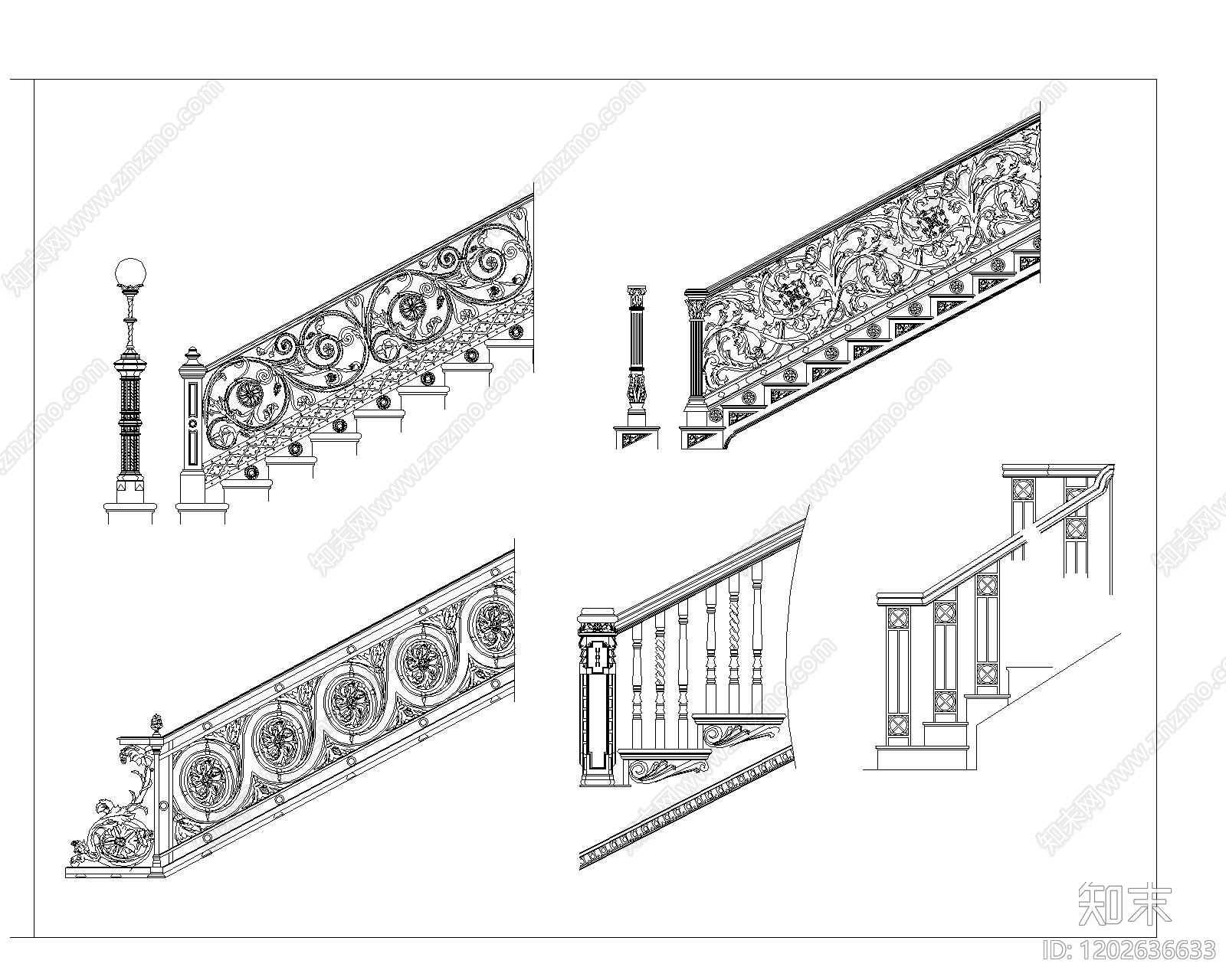 楼梯栏杆扶手施工图下载【ID:1202636633】