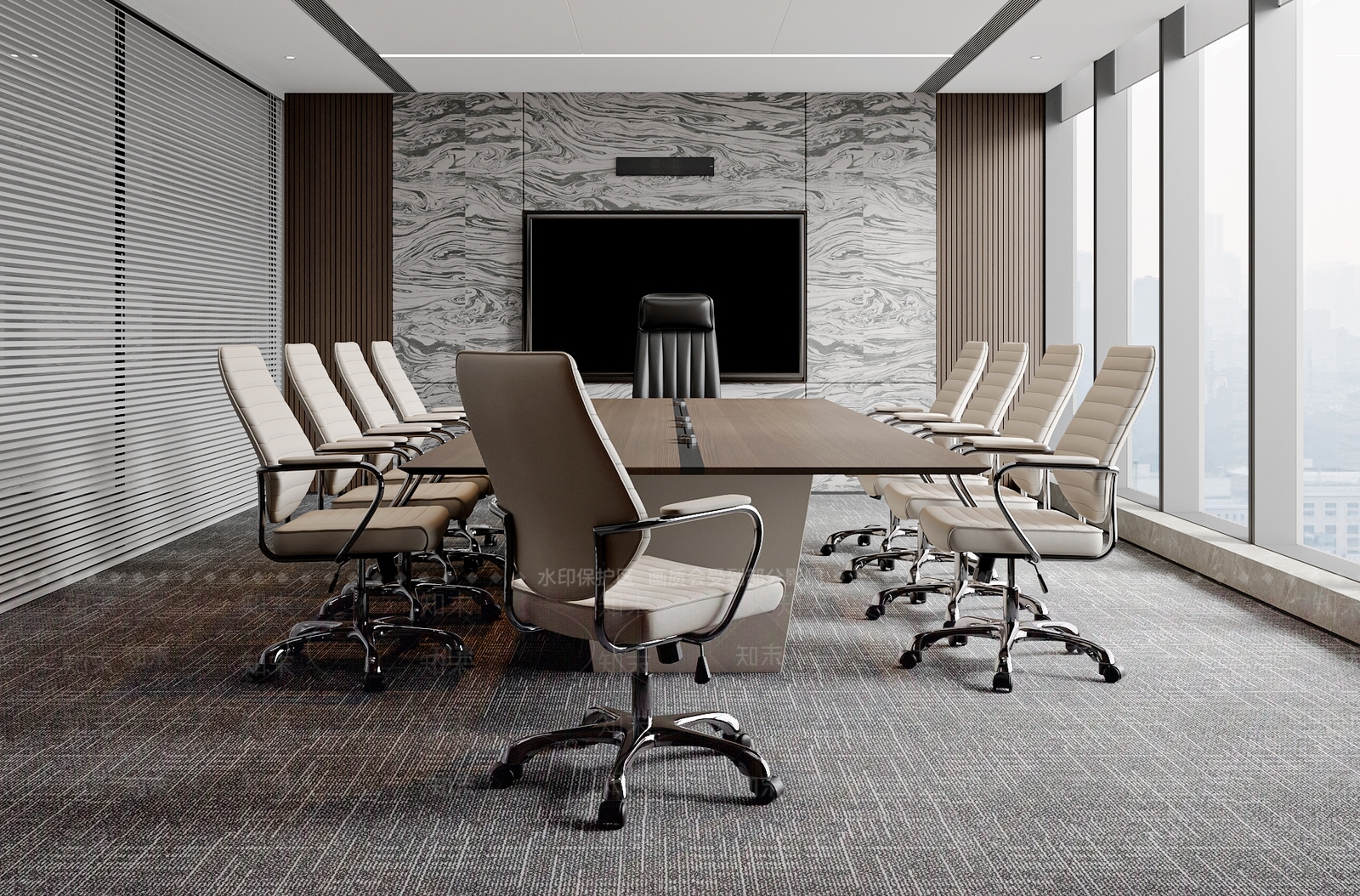 现代会议桌3D模型下载【ID:1202637574】