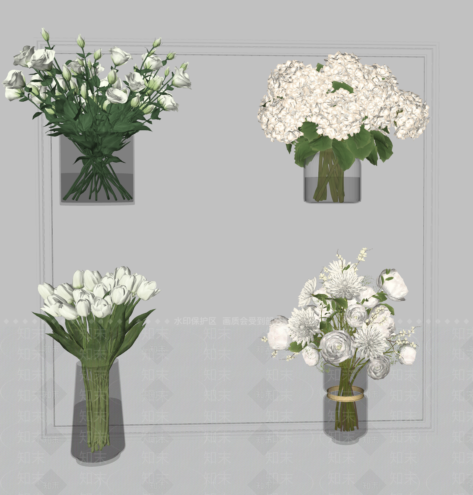 现代花瓶SU模型草图