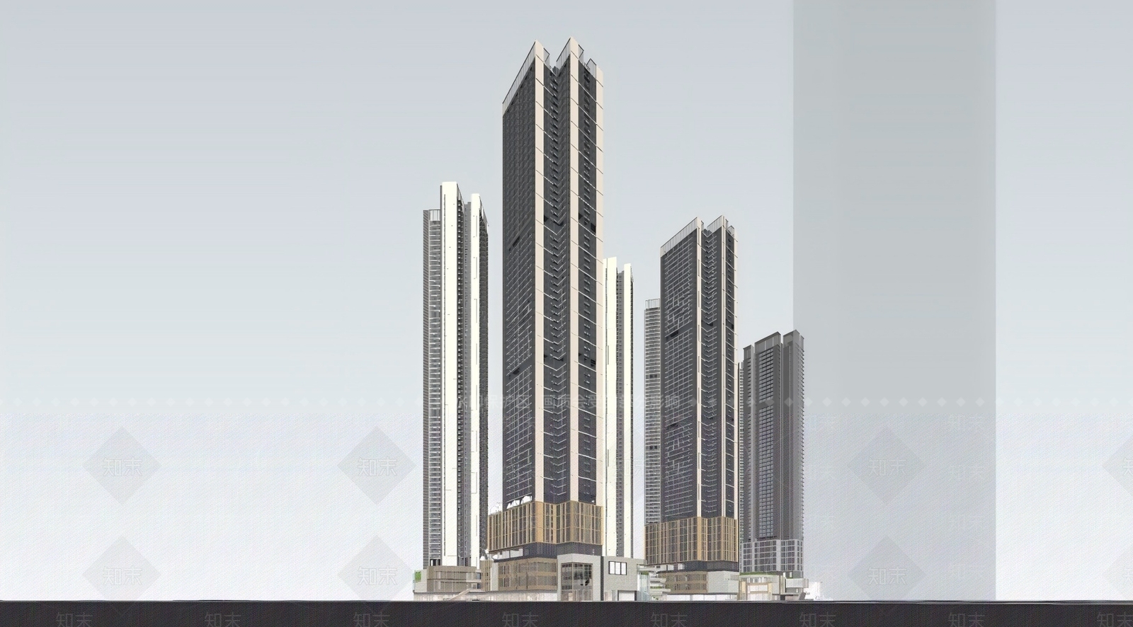 现代商场建筑SU模型下载【ID:1202638981】