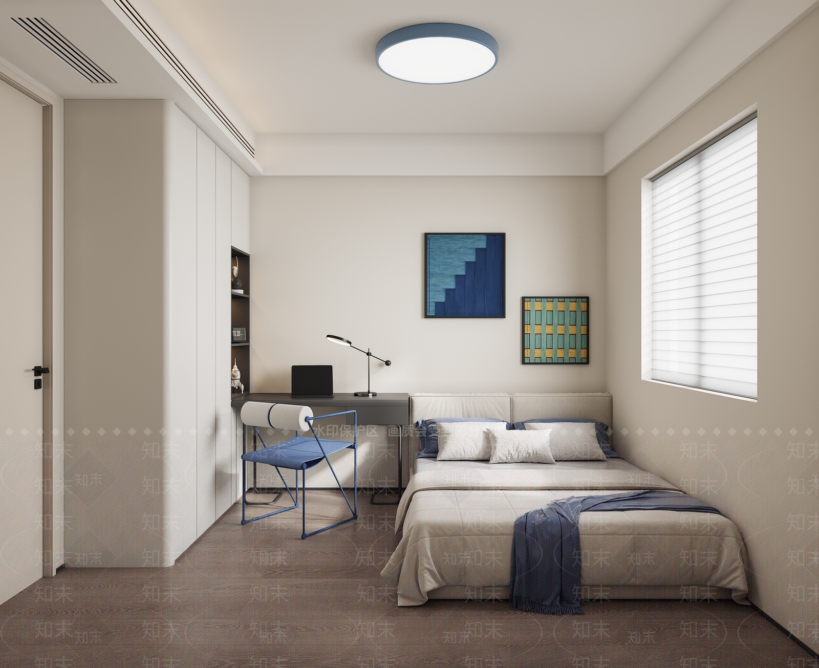 现代简约小卧室3D模型下载【ID:1202640164】